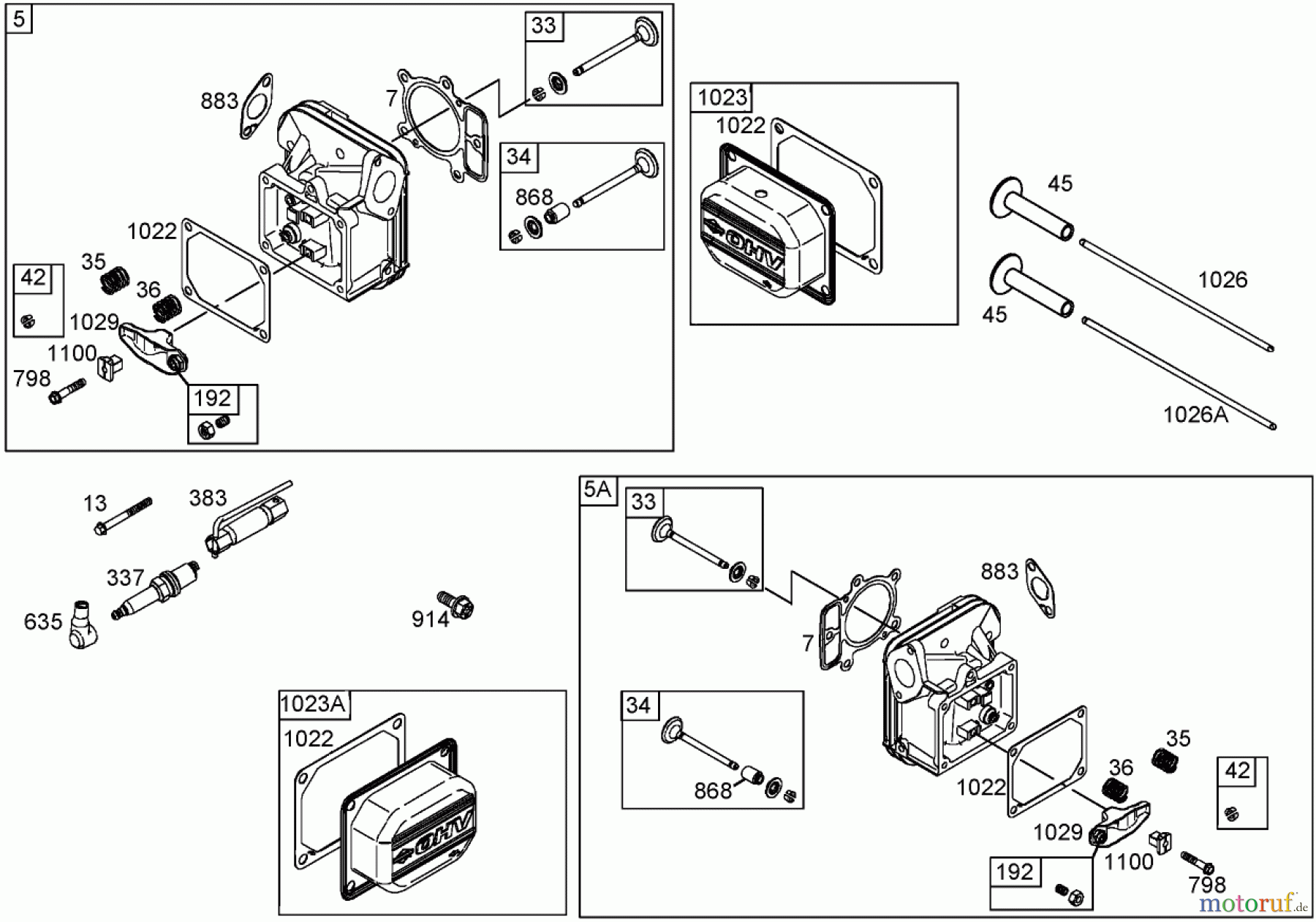 Toro Neu Mowers, Zero-Turn 74704 (ZX480) - Toro TimeCutter ZX480 Riding Mower, 2005 (250000001-250999999) HEAD ASSEMBLY BRIGGS AND STRATTON 406577-0191-E1