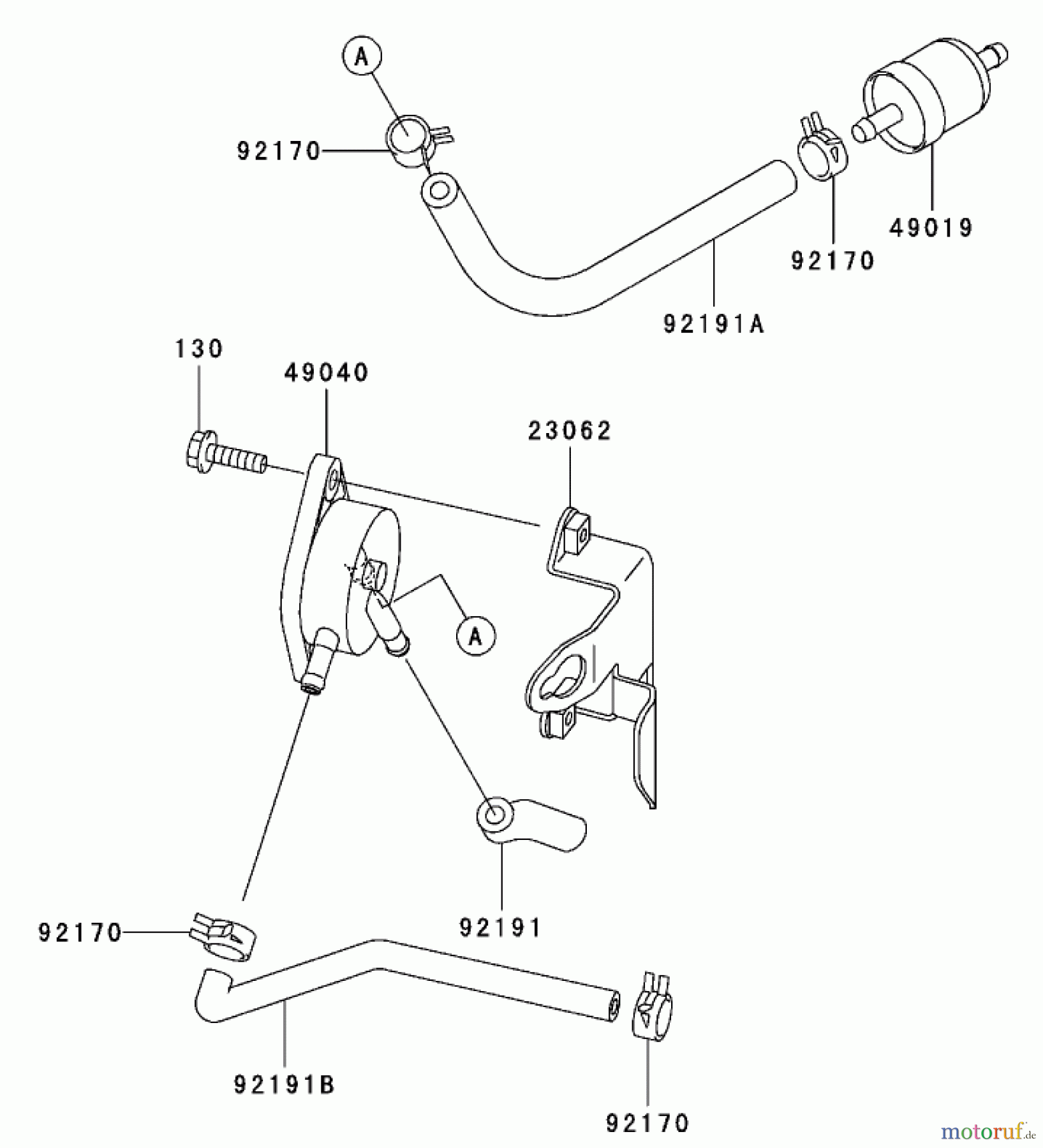Toro Neu Mowers, Zero-Turn 74801 (18-52ZX) - Toro 18-52ZX TimeCutter ZX Riding Mower, 2003 (230000001-230999999) FUEL TANK / FUEL VALVE ASSEMBLY KAWASAKI FH531V-CS07