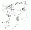 Toro 62923 - 5 hp Lawn Vacuum, 1975 (5000001-5999999) Ersatzteile CONTROLS AND HANDLE ASSEMBLY (MODEL 62923)