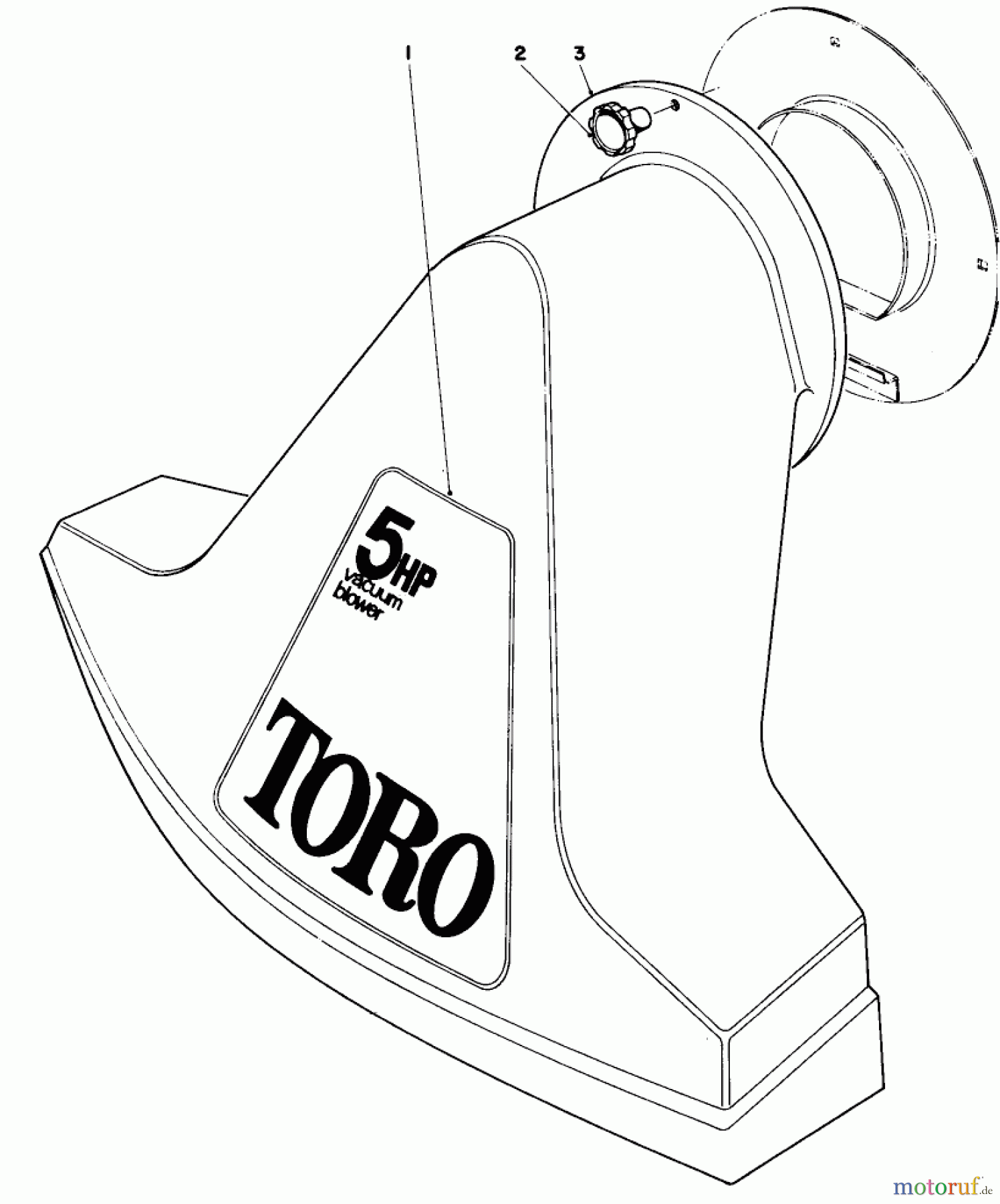 Toro Neu Blowers/Vacuums/Chippers/Shredders 62923 - Toro 5 hp Lawn Vacuum, 1975 (5000001-5999999) SNOUT ASSEMBLY (MODELS 62912 & 62923)