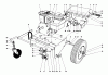 Toro 62912 - 5 hp Lawn Vacuum, 1977 (7000001-7999999) Ersatzteile ENGINE AND BASE ASSEMBLY (MODEL 62923)