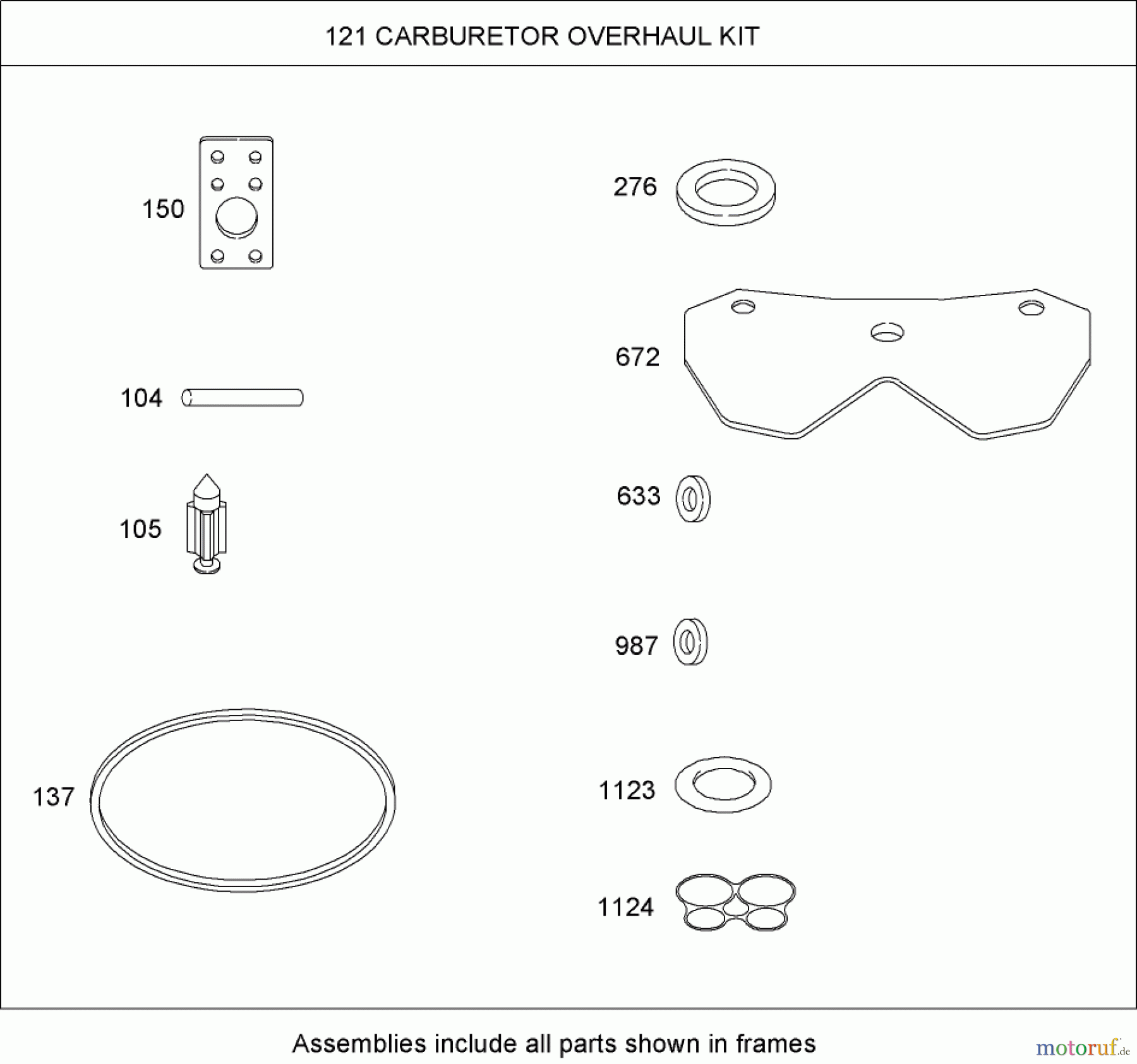 Toro Neu Mowers, Zero-Turn 74812 (Z4800) - Toro TITAN Z4800 Zero-Turn-Radius Riding Mower, 2007 (270000001-270999999) CARBURETOR OVERHAUL KIT BRIGGS AND STRATTON 44K777-0123-E1