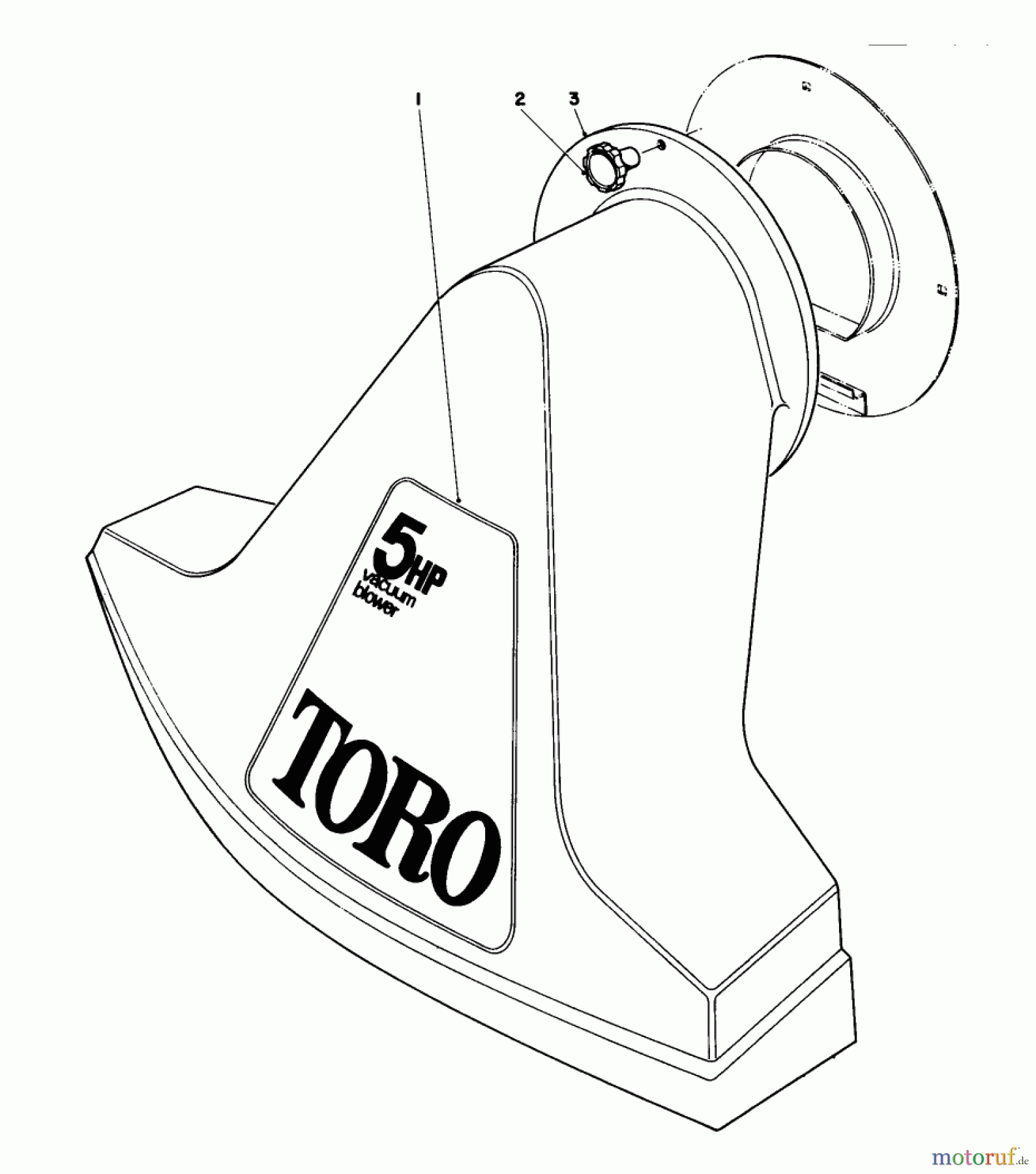 Toro Neu Blowers/Vacuums/Chippers/Shredders 62912 - Toro 5 hp Lawn Vacuum, 1976 (6000001-6999999) SNOUT ASSEMBLY (MODELS 62912 & 62923)