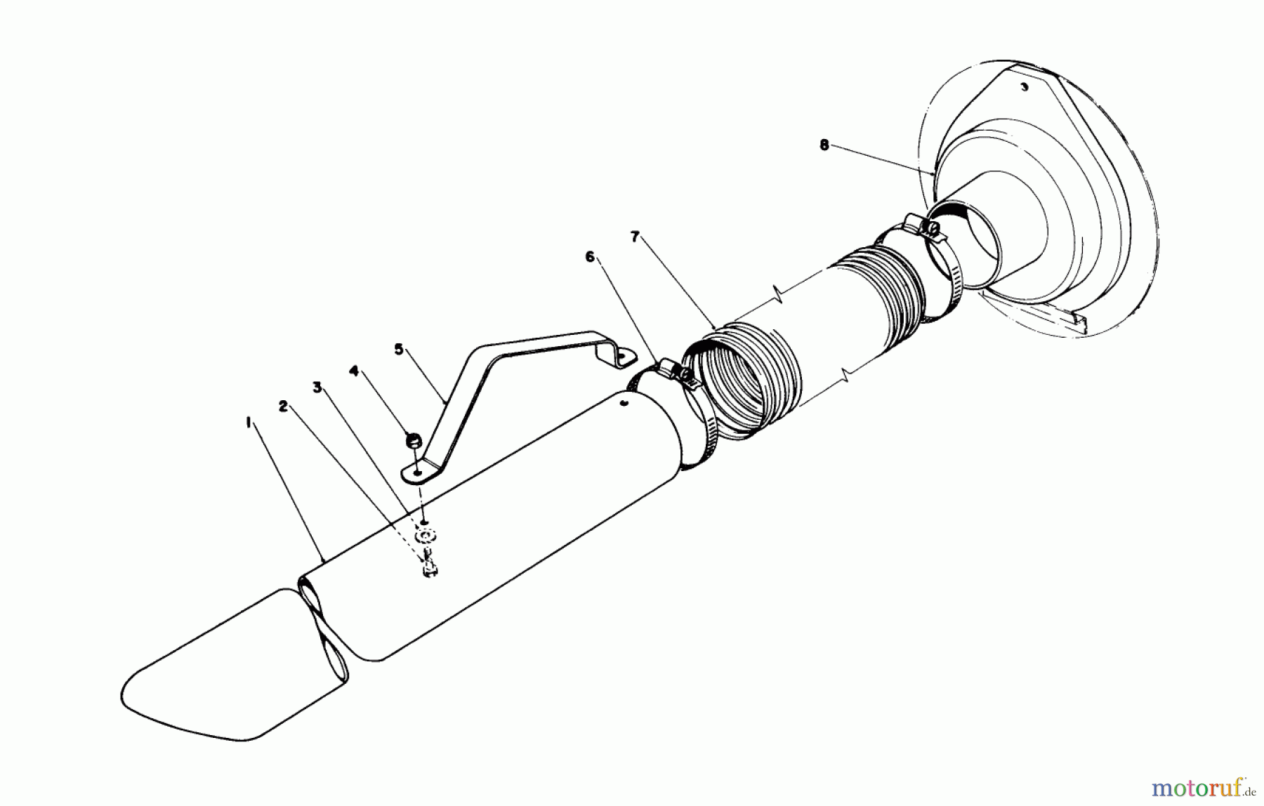 Toro Neu Blowers/Vacuums/Chippers/Shredders 62923 - Toro 5 hp Lawn Vacuum, 1976 (6000001-6999999) VACUUM HOSE KIT (MODEL 59085)