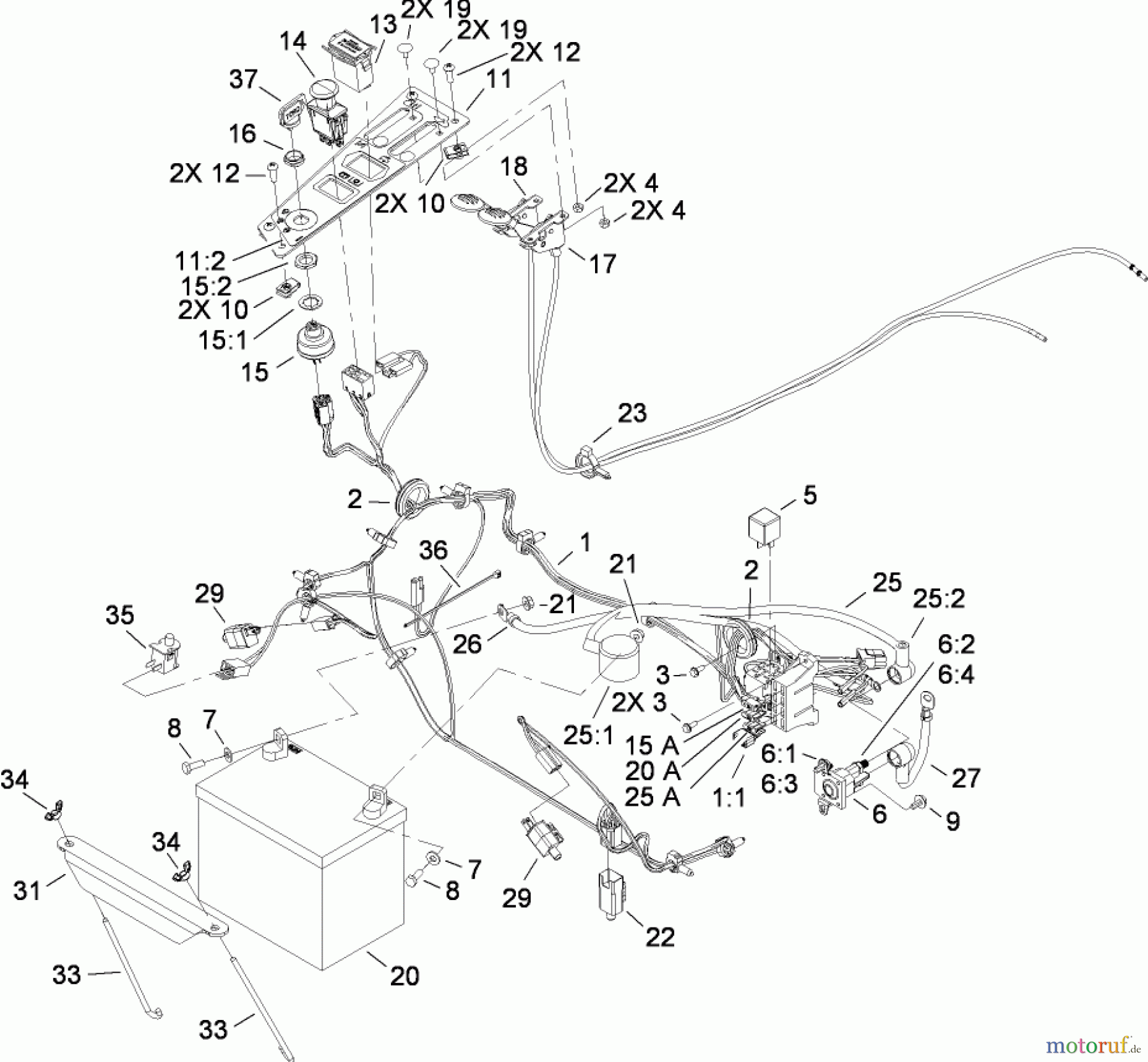 Toro Neu Mowers, Zero-Turn 74812 (Z4800) - Toro TITAN Z4800 Zero-Turn-Radius Riding Mower, 2008 (280000001-280999999) ELECTRICAL ASSEMBLY