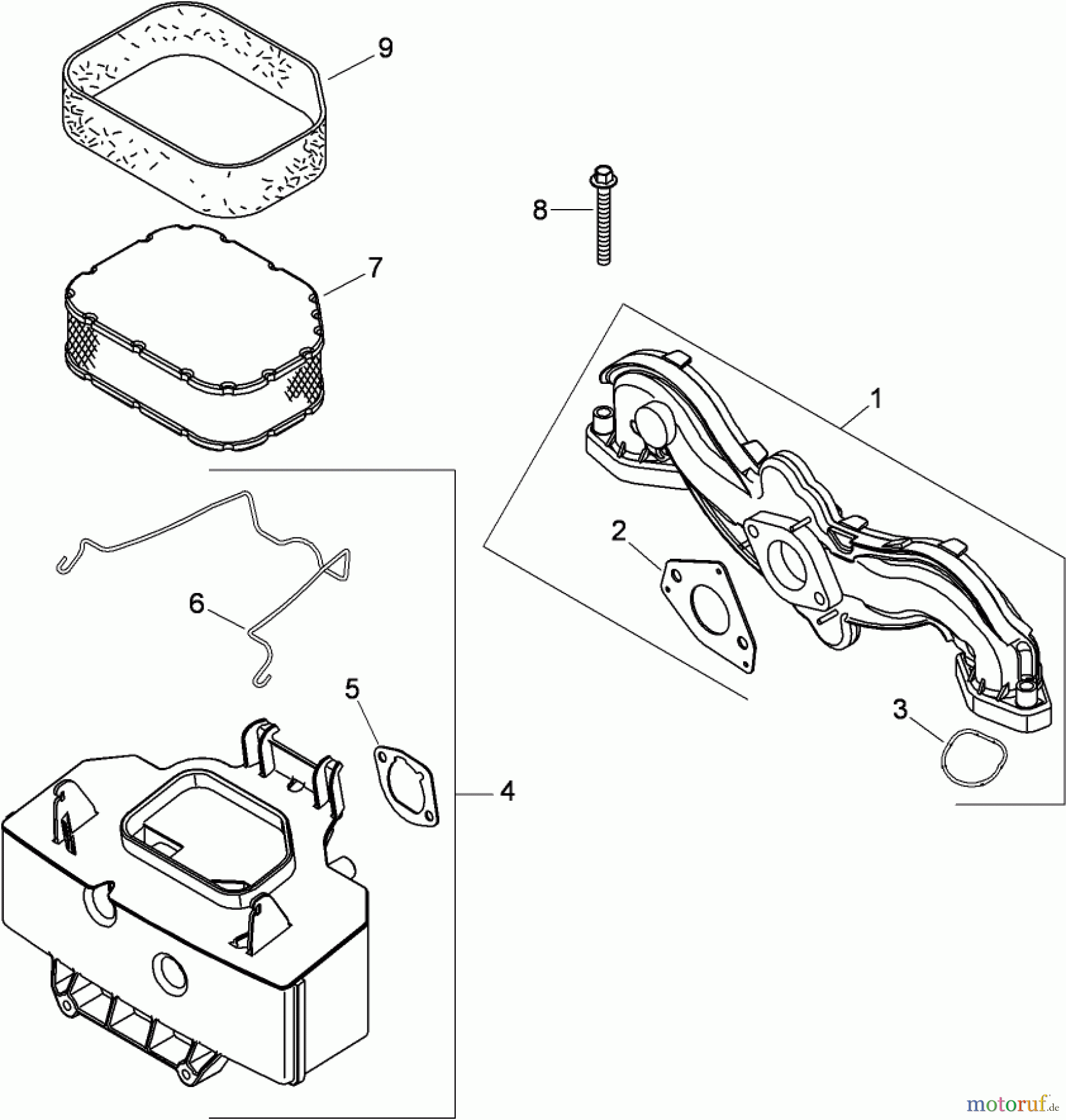 Toro Neu Mowers, Zero-Turn 74813 (Z4800) - Toro TITAN Z4800 Zero-Turn-Radius Riding Mower, 2009 (290000001-290999999) AIR INTAKE AND FILTRATION ASSEMBLY KOHLER SV820-0013