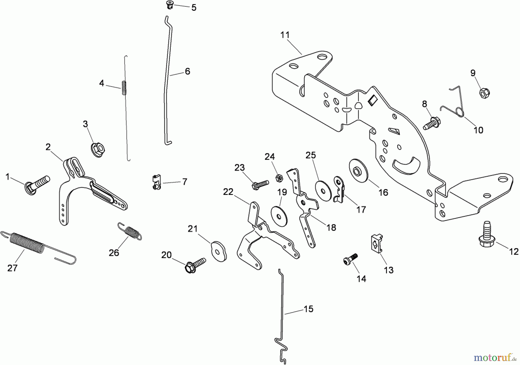  Toro Neu Mowers, Zero-Turn 74813 (Z4800) - Toro TITAN Z4800 Zero-Turn-Radius Riding Mower, 2008 (280000001-280999999) ENGINE CONTROL ASSEMBLY KOHLER SV820-0013