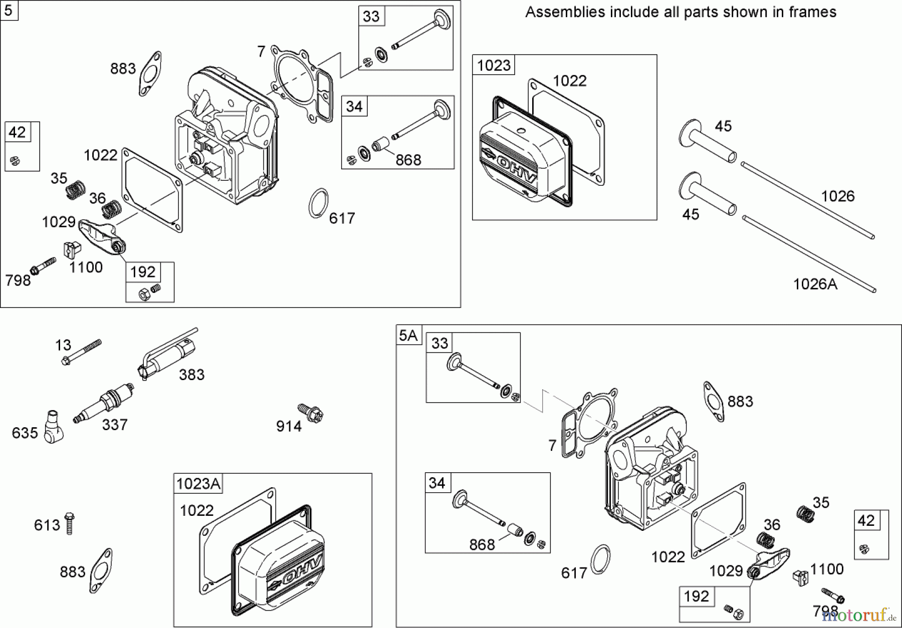 Toro Neu Mowers, Zero-Turn 74814 (Z5200) - Toro TITAN Z5200 Zero-Turn-Radius Riding Mower, 2007 (270000001-270999999) CYLINDER HEAD ASSEMBLY BRIGGS AND STRATTON 44M777-0118-E1