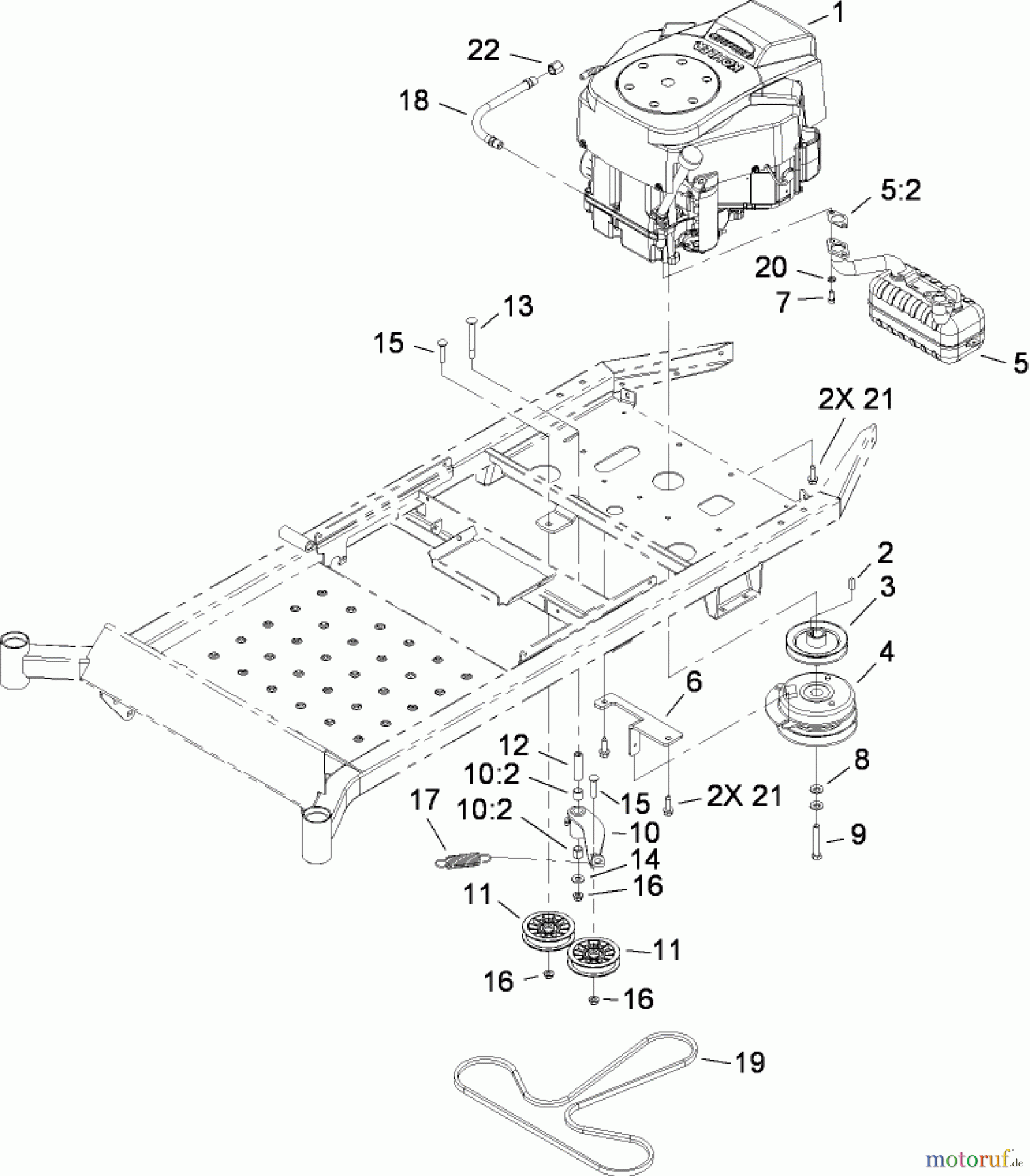 Toro Neu Mowers, Zero-Turn 74815 (Z5200) - Toro TITAN Z5200 Zero-Turn-Radius Riding Mower, 2009 (290000001-290999999) ENGINE ASSEMBLY