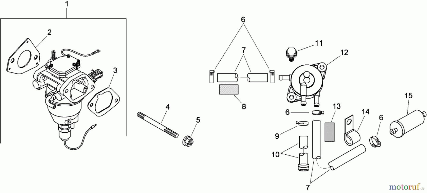  Toro Neu Mowers, Zero-Turn 74815 (Z5200) - Toro TITAN Z5200 Zero-Turn-Radius Riding Mower, 2009 (290000001-290999999) FUEL SYSTEM ASSEMBLY KOHLER SV830-0013