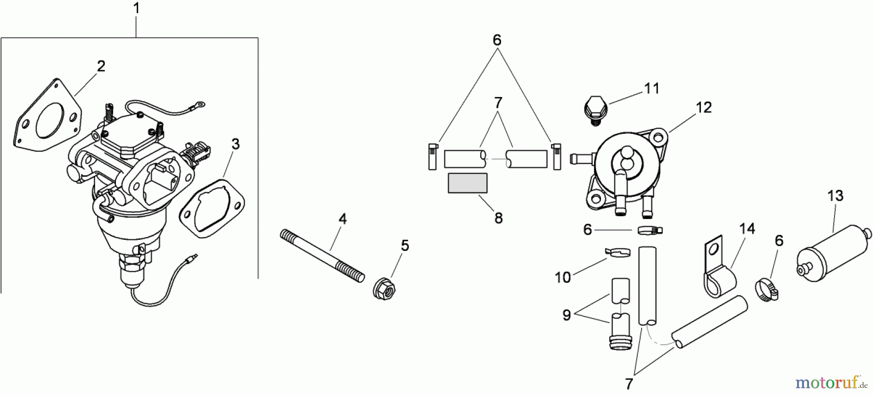  Toro Neu Mowers, Zero-Turn 74816 (Z4800) - Toro TITAN Z4800 Zero-Turn-Radius Riding Mower, 2008 (280000001-280999999) FUEL SYSTEM ASSEMBLY KOHLER SV820-0012