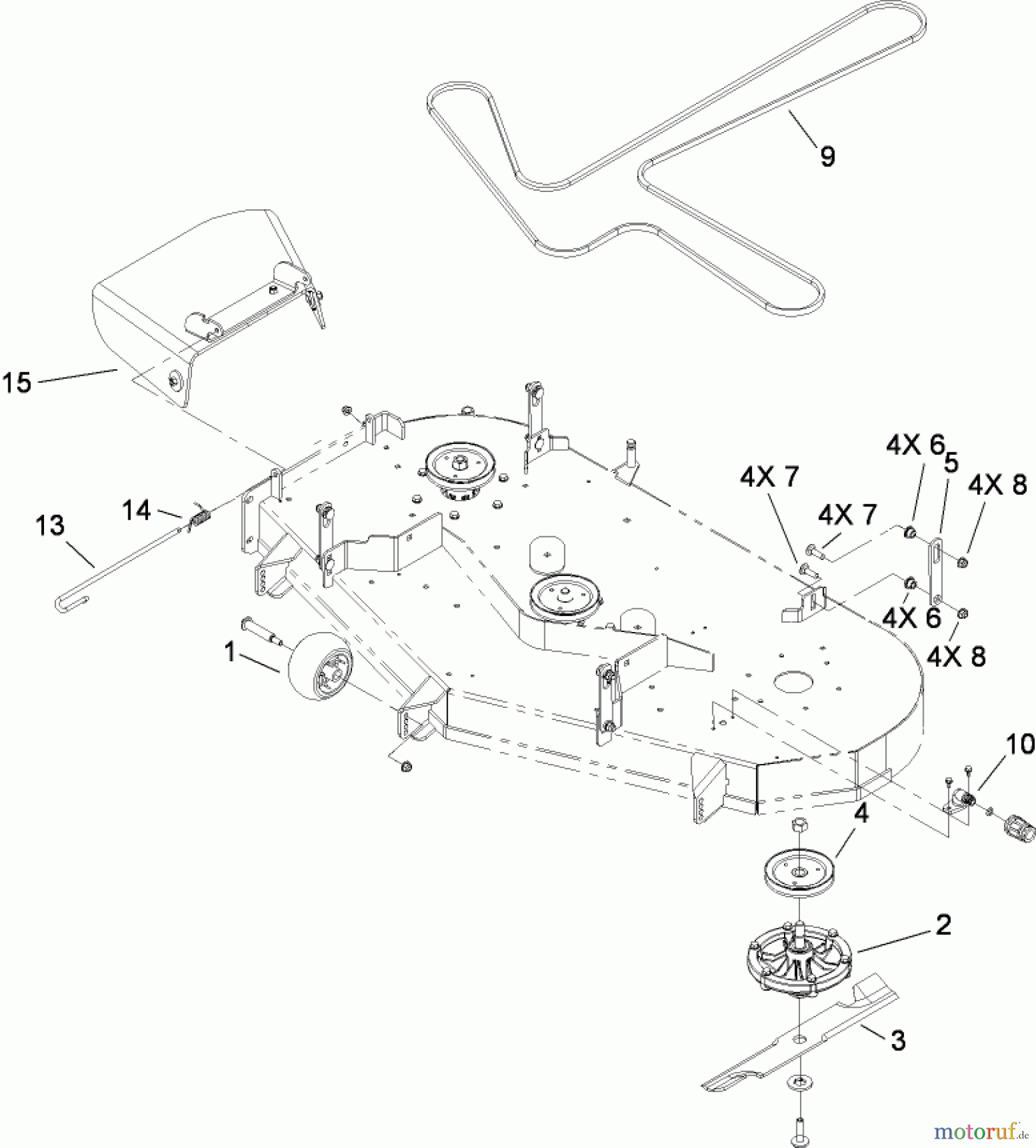 Toro Neu Mowers, Zero-Turn 74818 (Z5200) - Toro TITAN Z5200 Zero-Turn-Radius Riding Mower, 2008 (280000001-280999999) 52 INCH DECK AND DISCHARGE CHUTE ASSEMBLY