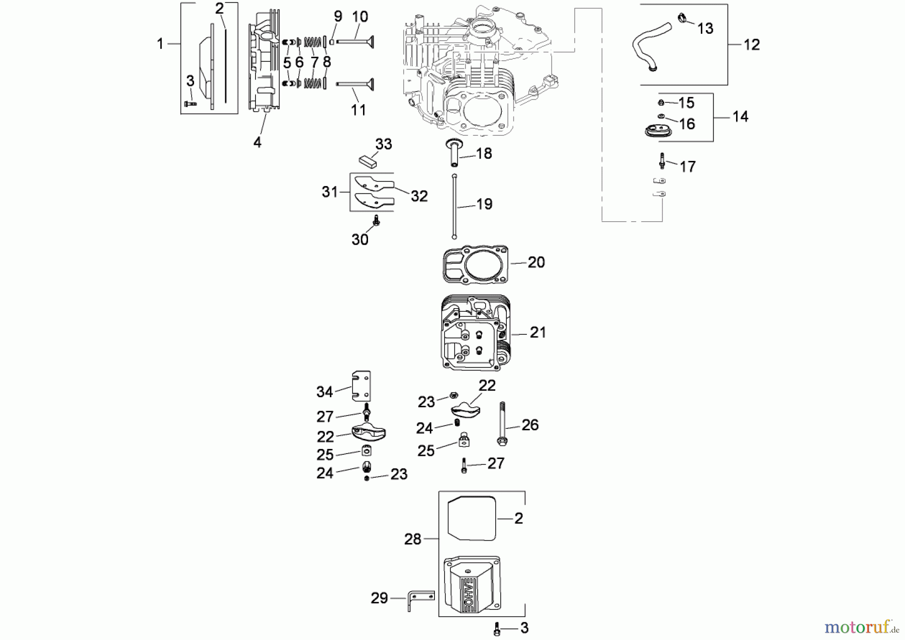  Toro Neu Mowers, Zero-Turn 74818 (Z5200) - Toro TITAN Z5200 Zero-Turn-Radius Riding Mower, 2008 (280000001-280999999) HEAD, VALVE AND BREATHER ASSEMBLY KOHLER SV830-0014