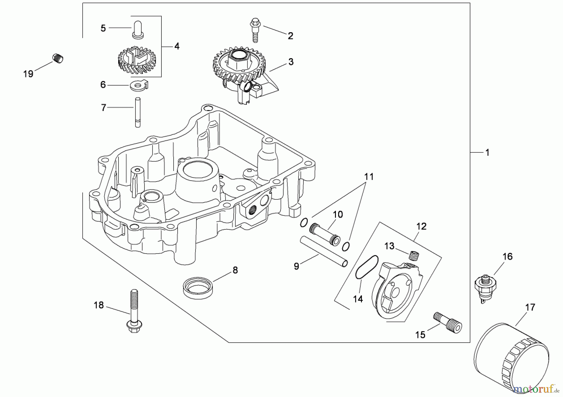 Toro Neu Mowers, Zero-Turn 74818 (Z5200) - Toro TITAN Z5200 Zero-Turn-Radius Riding Mower, 2008 (280000001-280999999) OIL PAN AND LUBRICATION ASSEMBLY KOHLER SV830-0014