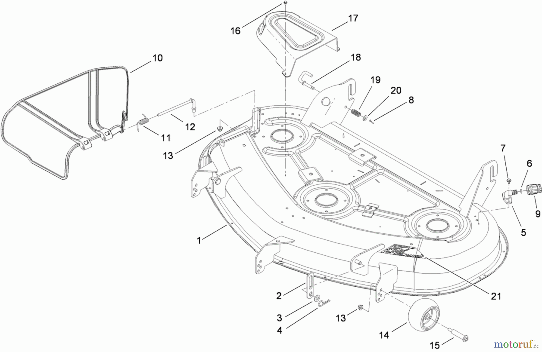 Toro Neu Mowers, Zero-Turn 74820 (ZX5000) - Toro TITAN ZX5000 Zero-Turn-Radius Riding Mower, 2009 (290000001-290999999) 50 INCH DECK ASSEMBLY