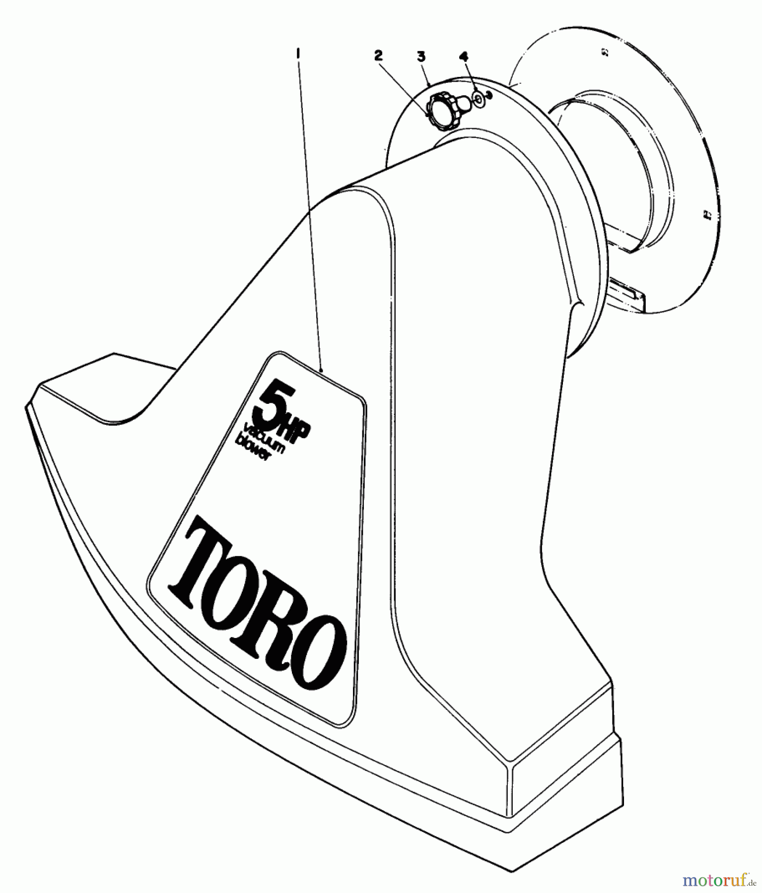 Toro Neu Blowers/Vacuums/Chippers/Shredders 62912 - Toro 5 hp Lawn Vacuum, 1978 (8000001-8999999) SNOUT ASSEMBLY (MODELS 62912 & 62923)