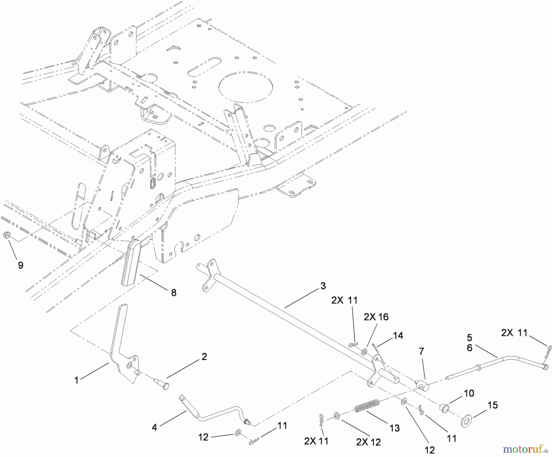  Toro Neu Mowers, Zero-Turn 74820 (ZX5000) - Toro TITAN ZX5000 Zero-Turn-Radius Riding Mower, 2010 (310000001-310999999) PARKING BRAKE ASSEMBLY