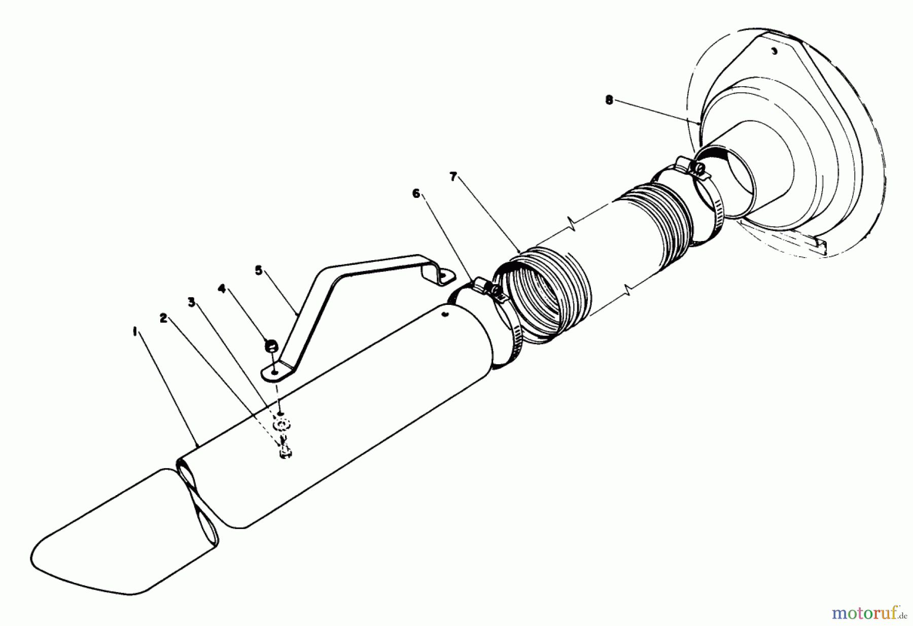 Toro Neu Blowers/Vacuums/Chippers/Shredders 62923 - Toro 5 hp Lawn Vacuum, 1978 (8000001-8999999) VACUUM HOSE KIT (MODEL 59085)