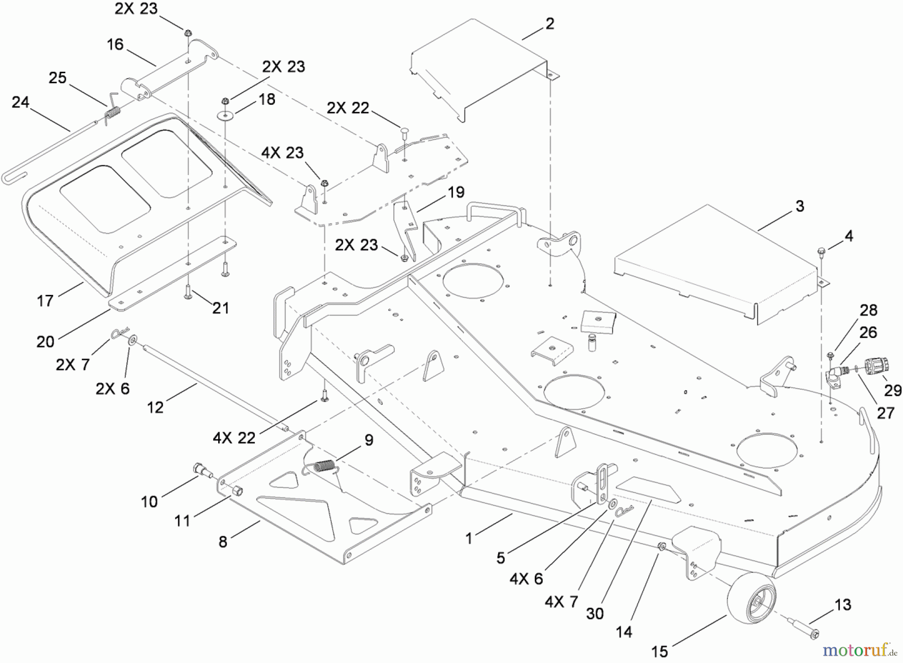  Toro Neu Mowers, Zero-Turn 74824 (ZX6050) - Toro TITAN ZX6050 Zero-Turn-Radius Riding Mower, 2010 (310000001-310999999) 60 INCH DECK ASSEMBLY