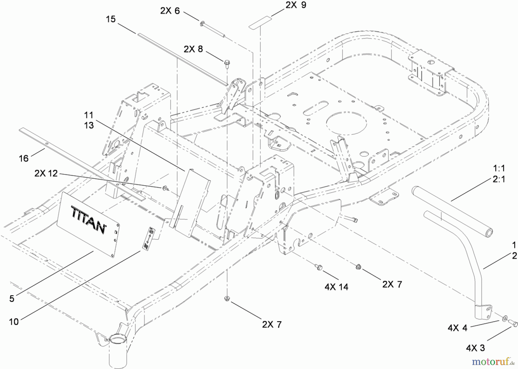  Toro Neu Mowers, Zero-Turn 74824 (ZX6050) - Toro TITAN ZX6050 Zero-Turn-Radius Riding Mower, 2010 (310000001-310999999) CONTROL ASSEMBLY