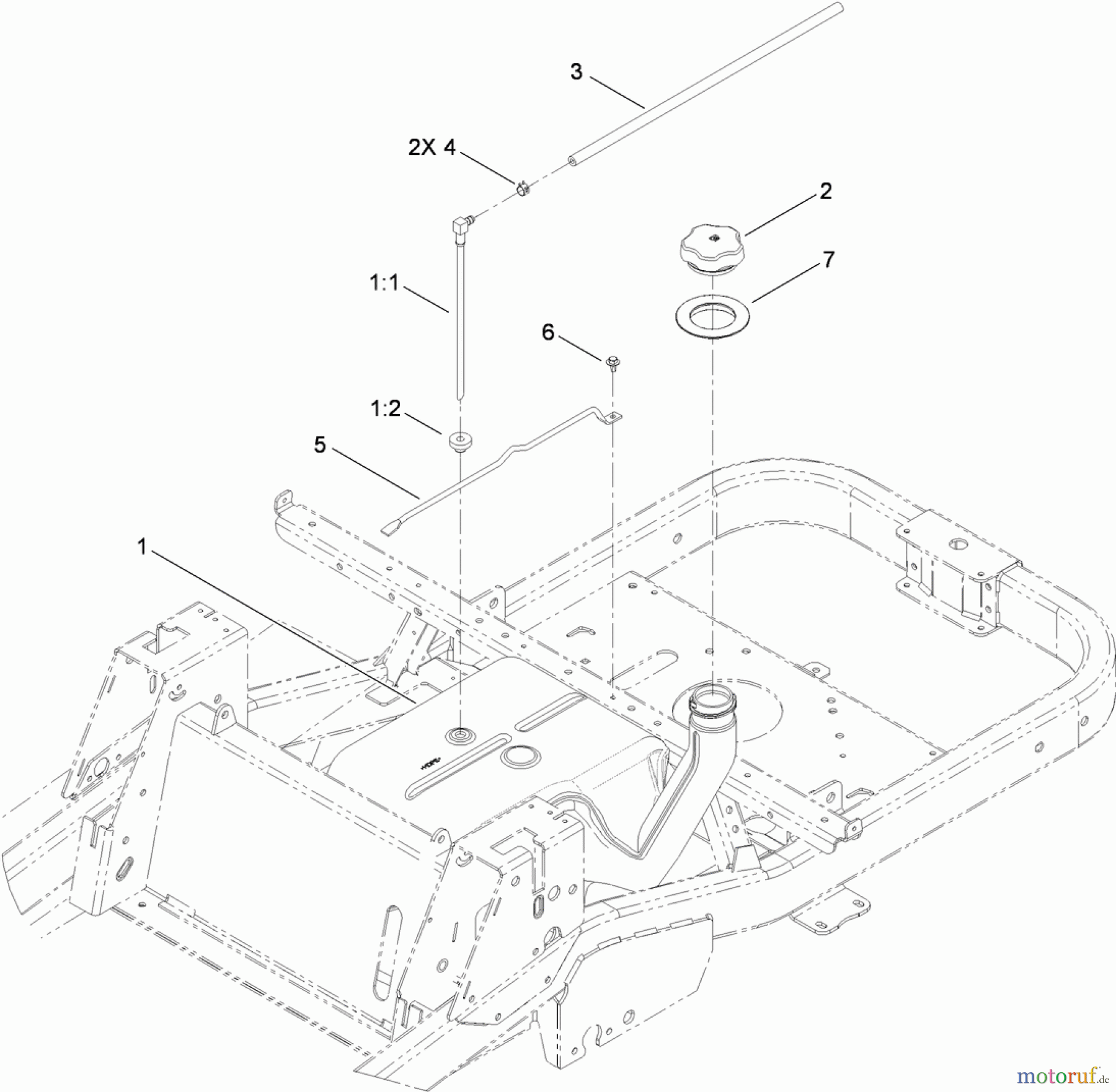 Toro Neu Mowers, Zero-Turn 74824 (ZX6050) - Toro TITAN ZX6050 Zero-Turn-Radius Riding Mower, 2010 (310000001-310999999) FUEL DELIVERY SYSTEM
