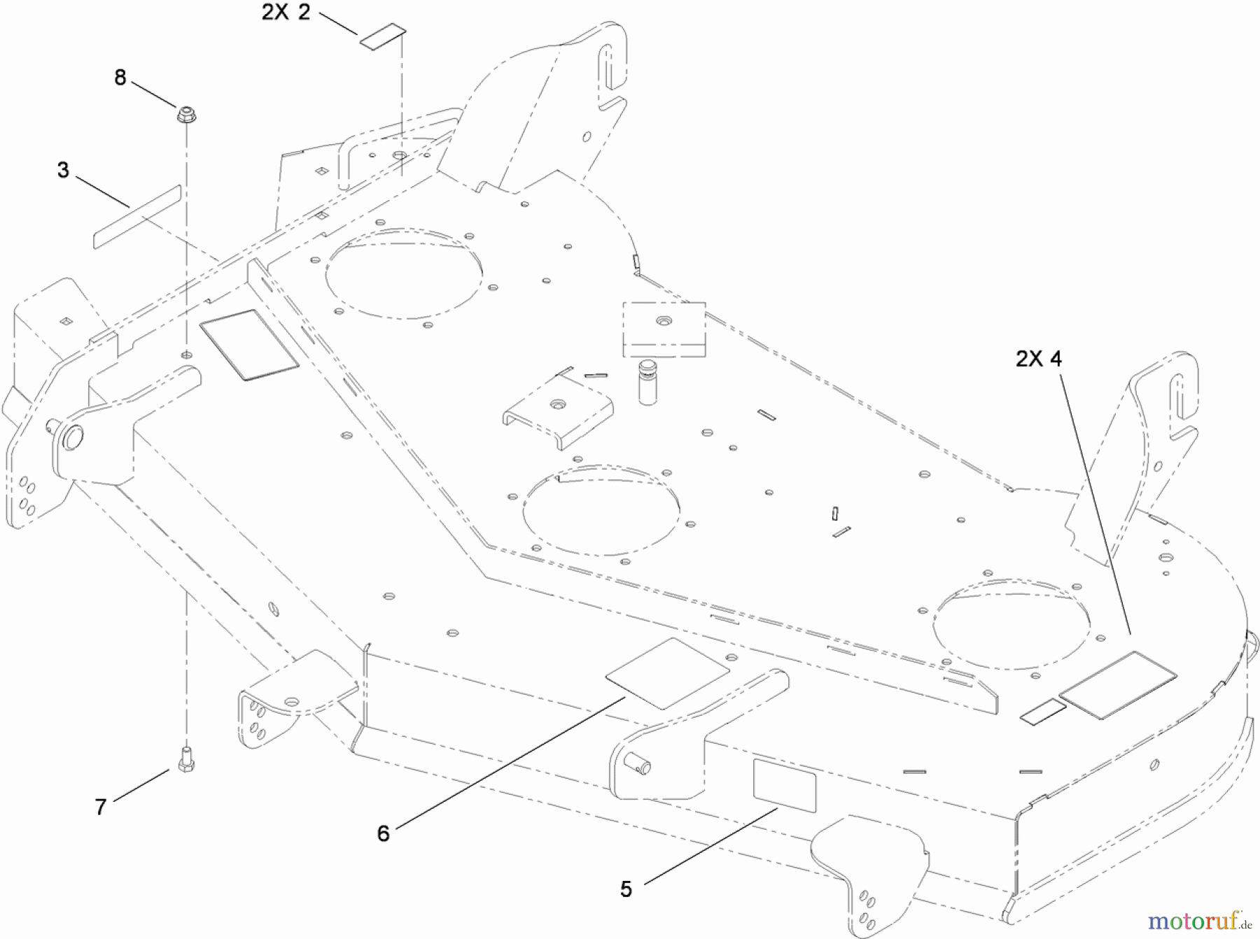 Toro Neu Mowers, Zero-Turn 74830 (ZX4800) - Toro TITAN ZX4800 Zero-Turn-Radius Riding Mower, 2010 (310000001-310999999) 48 INCH DECK DECAL ASSEMBLY NO. 119-3383