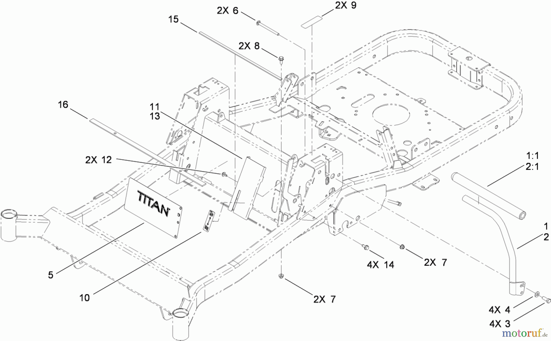 Toro Neu Mowers, Zero-Turn 74830 (ZX4800) - Toro TITAN ZX4800 Zero-Turn-Radius Riding Mower, 2010 (310000001-310999999) HANDLE CONTROL ASSEMBLY
