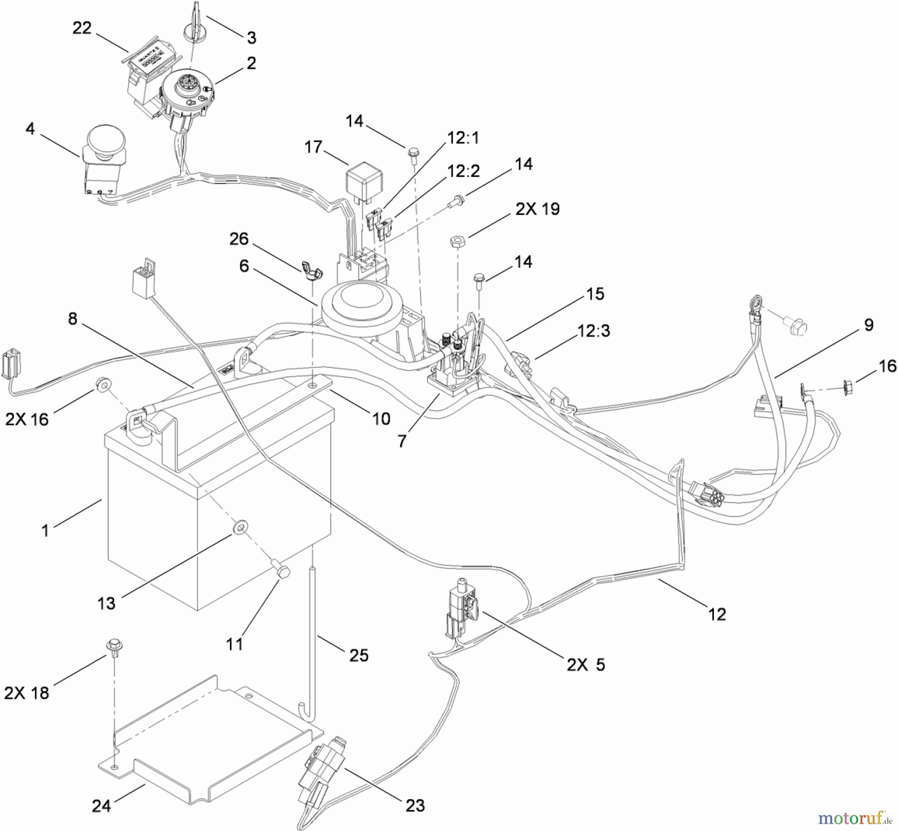  Toro Neu Mowers, Zero-Turn 74832 (ZX5450) - Toro TITAN ZX5450 Zero-Turn-Radius Riding Mower, 2010 (310000001-310999999) ELECTRICAL ASSEMBLY