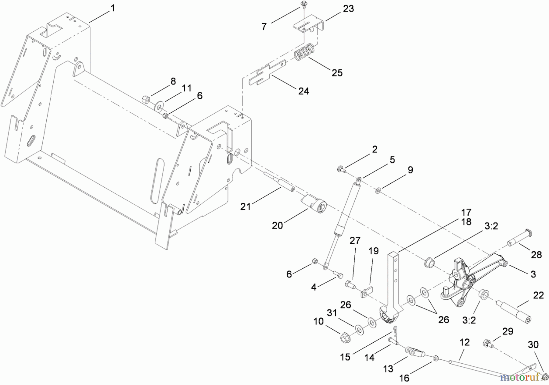  Toro Neu Mowers, Zero-Turn 74832 (ZX5450) - Toro TITAN ZX5450 Zero-Turn-Radius Riding Mower, 2010 (310000001-310999999) MOTION CONTROL ASSEMBLY