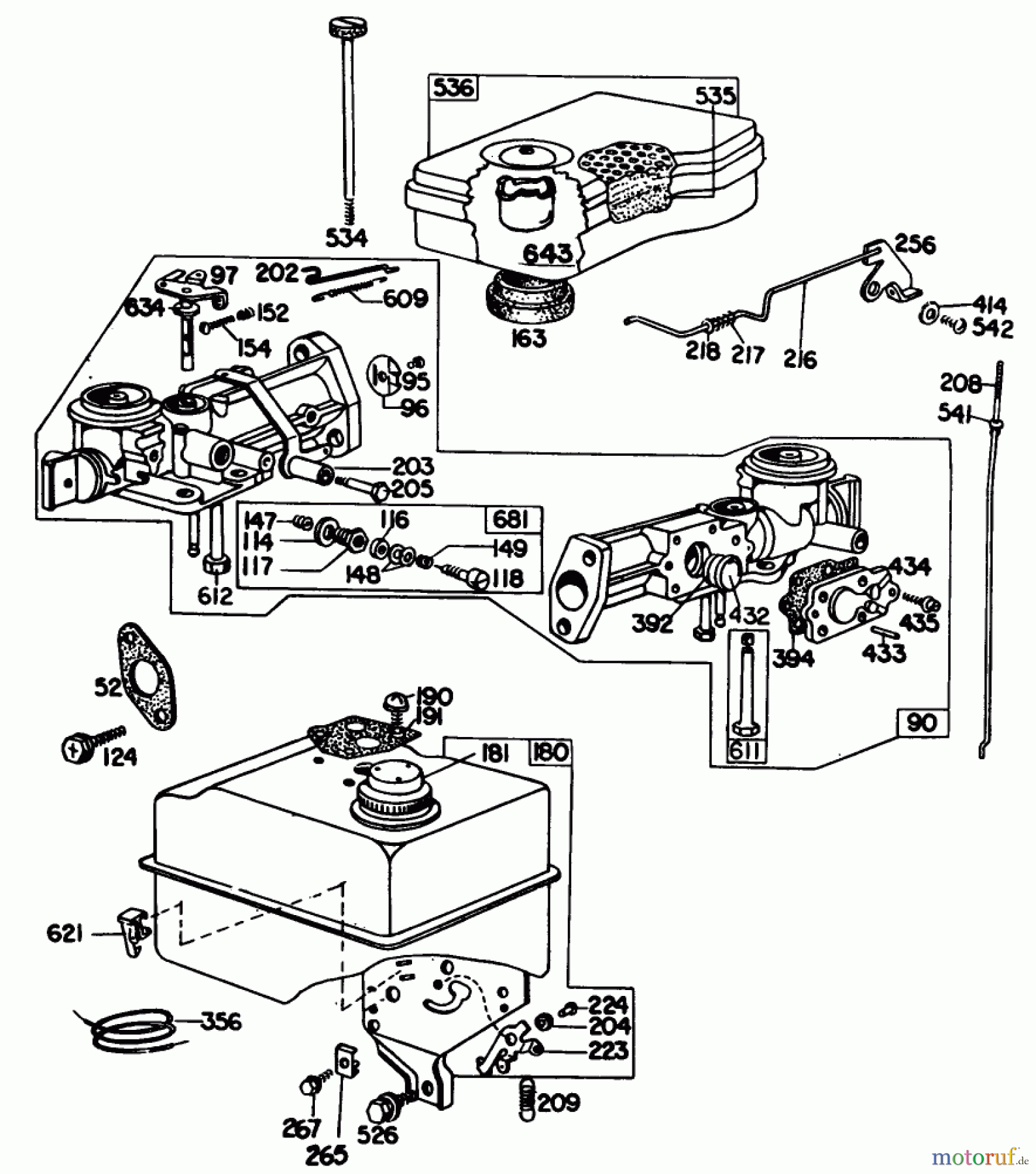 Toro Neu Blowers/Vacuums/Chippers/Shredders 62923 - Toro 5 hp Lawn Vacuum, 1980 (0000001-0999999) CARBURETOR ASSEMBLY