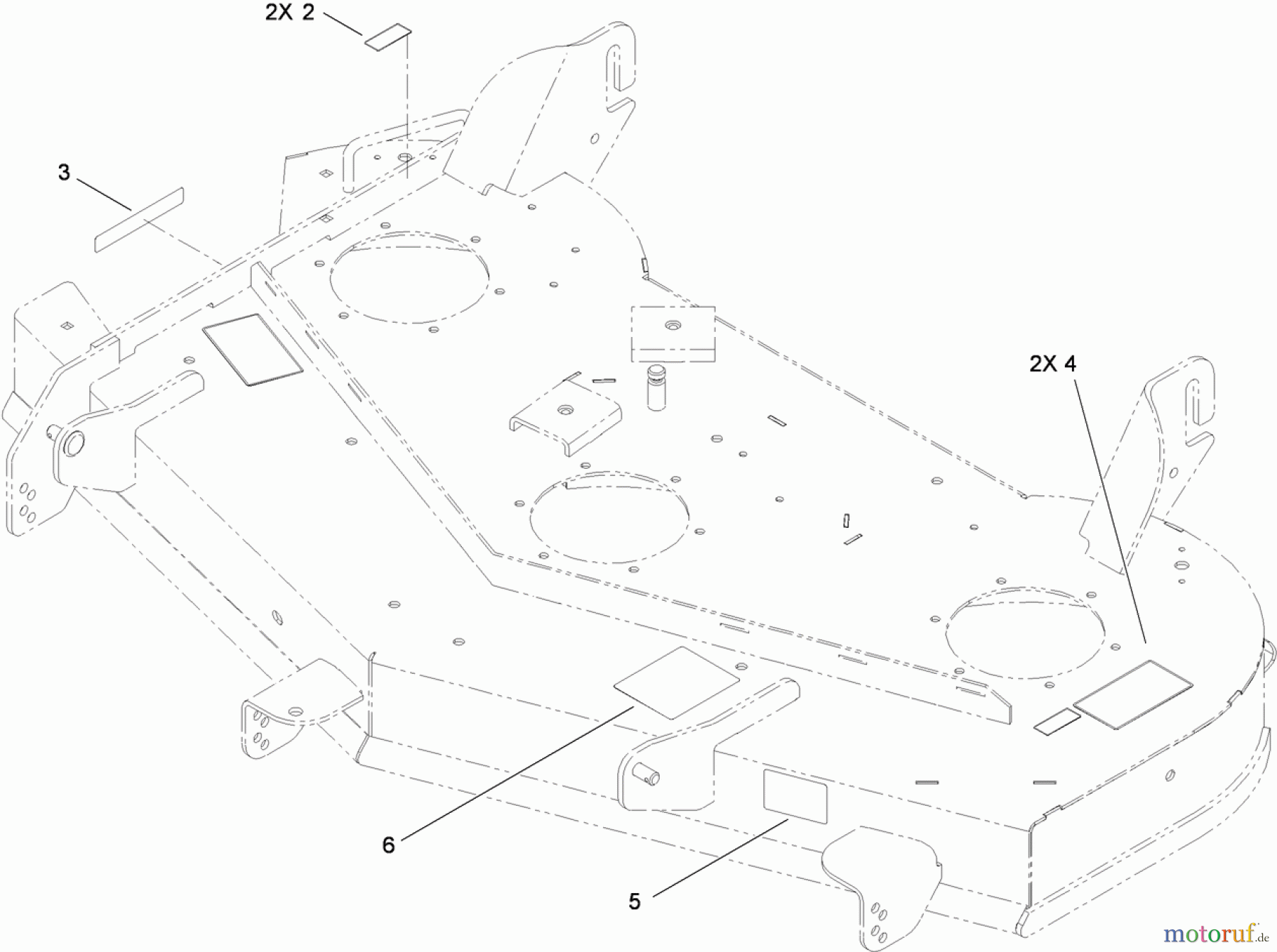 Toro Neu Mowers, Zero-Turn 74841 (ZX4820) - Toro TITAN ZX4820 Zero-Turn-Radius Riding Mower, 2012 (SN 312000001-312999999) 48 INCH DECK DECAL ASSEMBLY NO. 119-3383