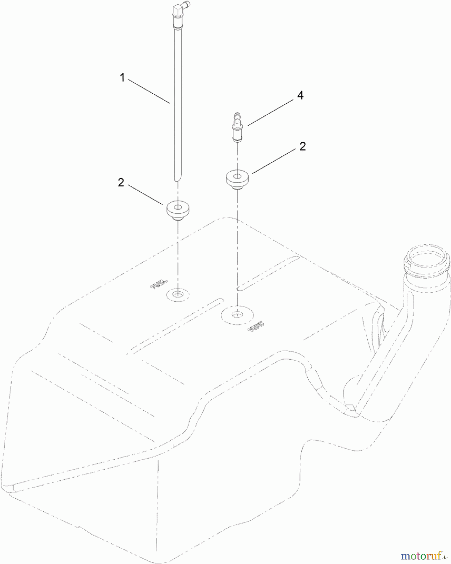 Toro Neu Mowers, Zero-Turn 74842 (ZX5420) - Toro TITAN ZX5420 Zero-Turn-Radius Riding Mower, 2012 (SN 312000001-312999999) MULTI LAYER FUEL TANK ASSEMBLY NO. 117-7352