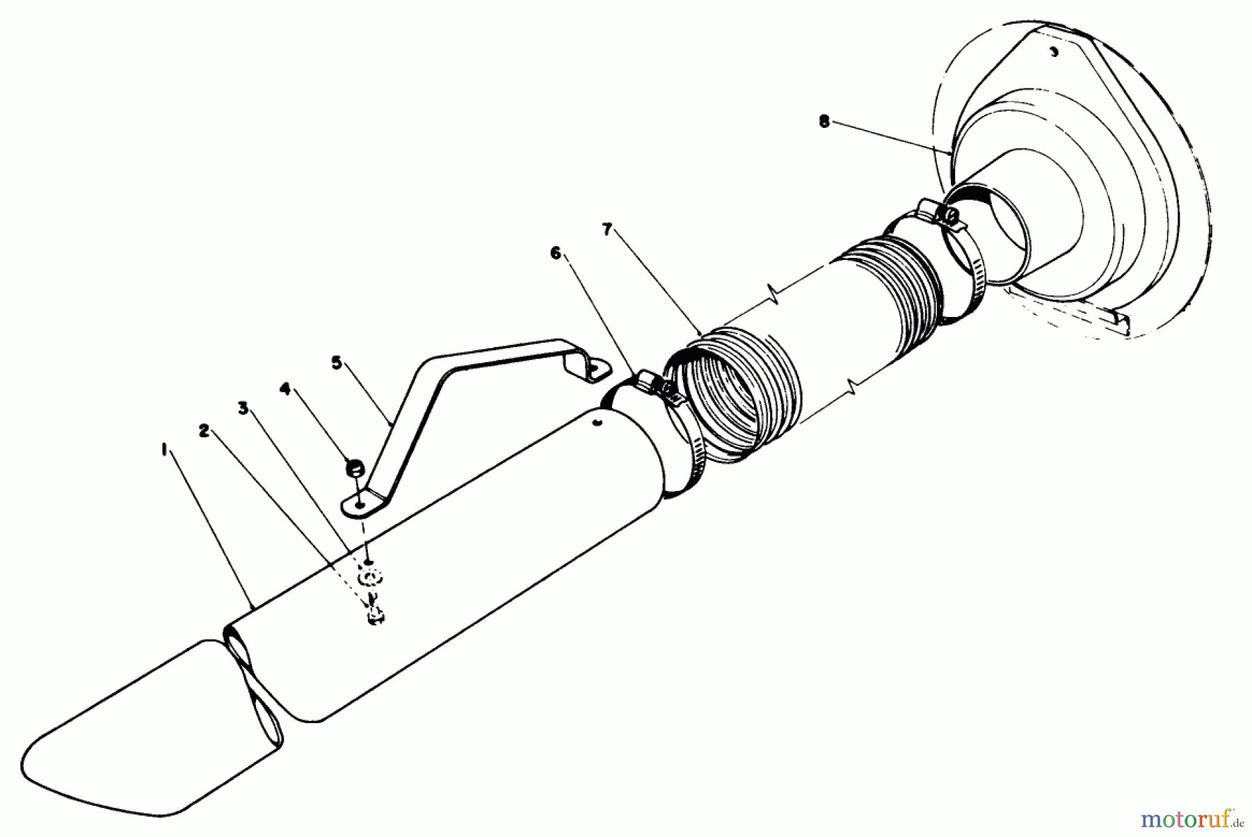 Toro Neu Blowers/Vacuums/Chippers/Shredders 62912 - Toro 5 hp Lawn Vacuum, 1980 (0000001-0999999) VACUUM HOSE KIT (MODEL 59085)