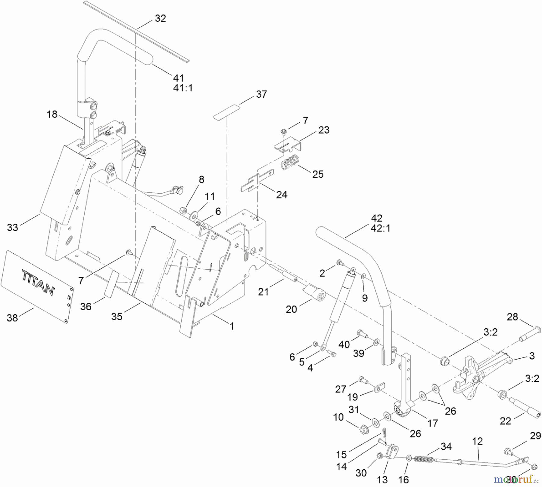 Toro Neu Mowers, Zero-Turn 74843 (ZX6020) - Toro TITAN ZX6020 Zero-Turn-Radius Riding Mower, 2012 (SN 312000001-312999999) MOTION CONTROL ASSEMBLY