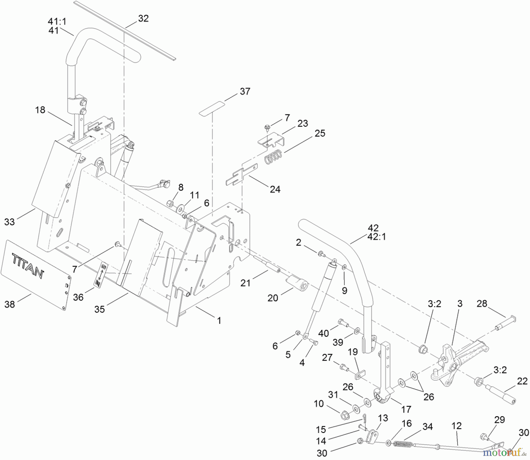 Toro Neu Mowers, Zero-Turn 74872 (MX5480) - Toro TITAN MX5480 Zero-Turn-Radius Riding Mower, 2012 (SN 312000001-312999999) MOTION CONTROL ASSEMBLY