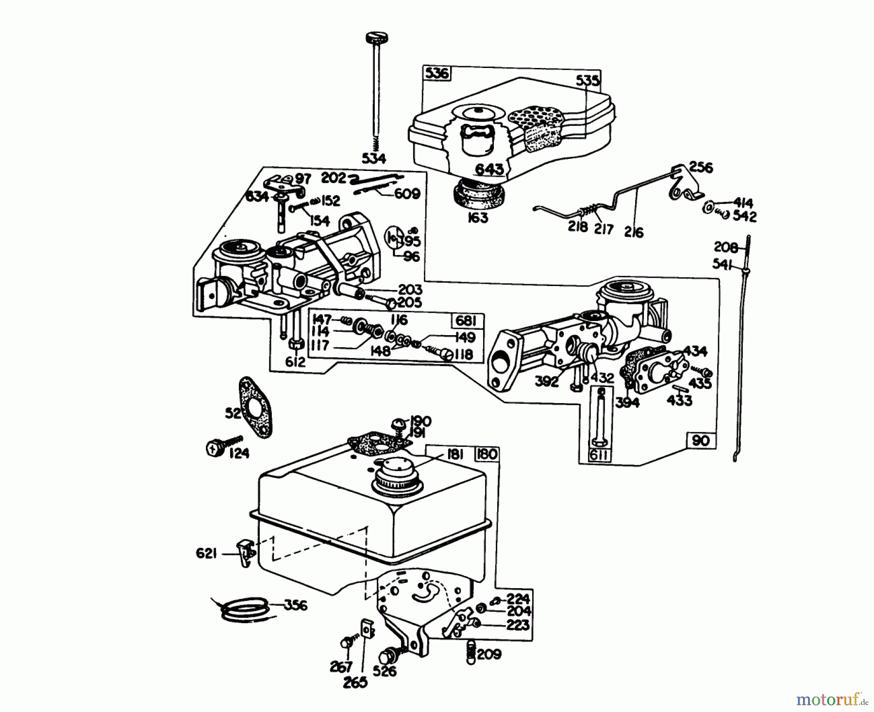  Toro Neu Blowers/Vacuums/Chippers/Shredders 62923 - Toro 5 hp Lawn Vacuum, 1983 (3000001-3999999) CARBURETOR ASSEMBLY