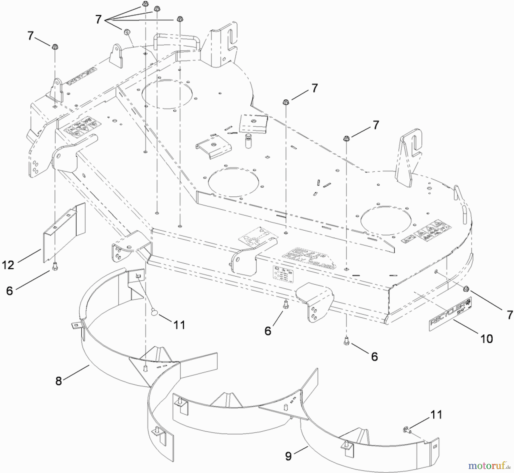 Toro Neu Mowers, Zero-Turn 74914 (ZX5400) - Toro TITAN ZX5400 Zero-Turn-Radius Riding Mower, 2010 (310000001-310999999) DECK BAFFLE ASSEMBLY