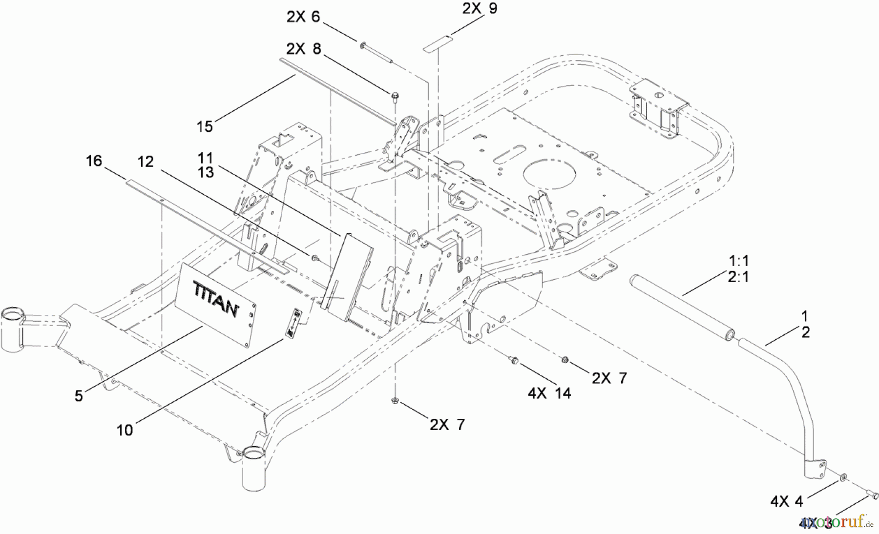 Toro Neu Mowers, Zero-Turn 74914 (ZX5400) - Toro TITAN ZX5400 Zero-Turn-Radius Riding Mower, 2010 (310000001-310999999) HANDLE CONTROL ASSEMBLY