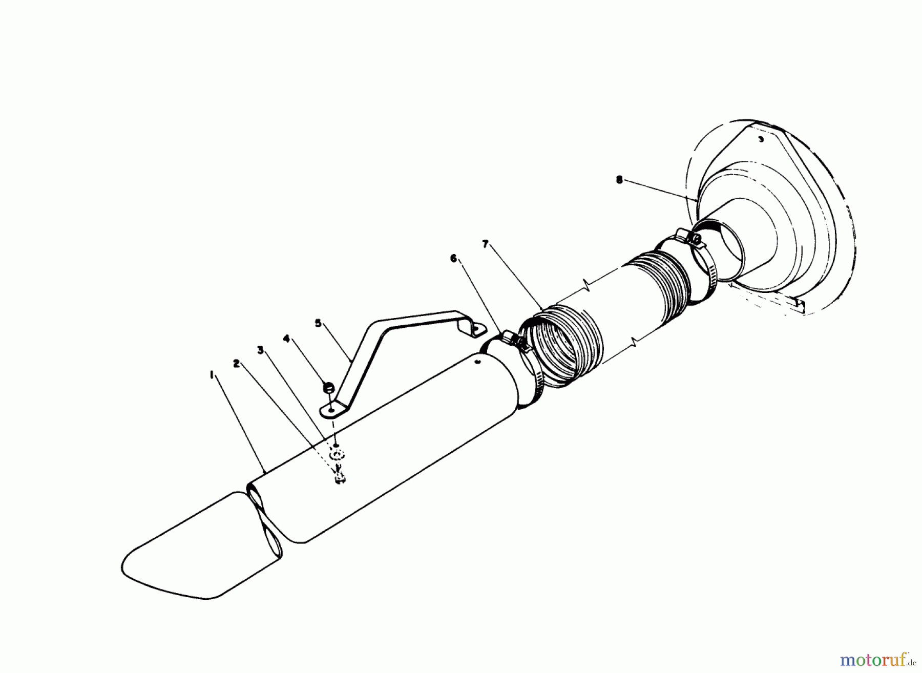Toro Neu Blowers/Vacuums/Chippers/Shredders 62923 - Toro 5 hp Lawn Vacuum, 1983 (3000001-3999999) VACUUM HOSE KIT (MODEL 59085)