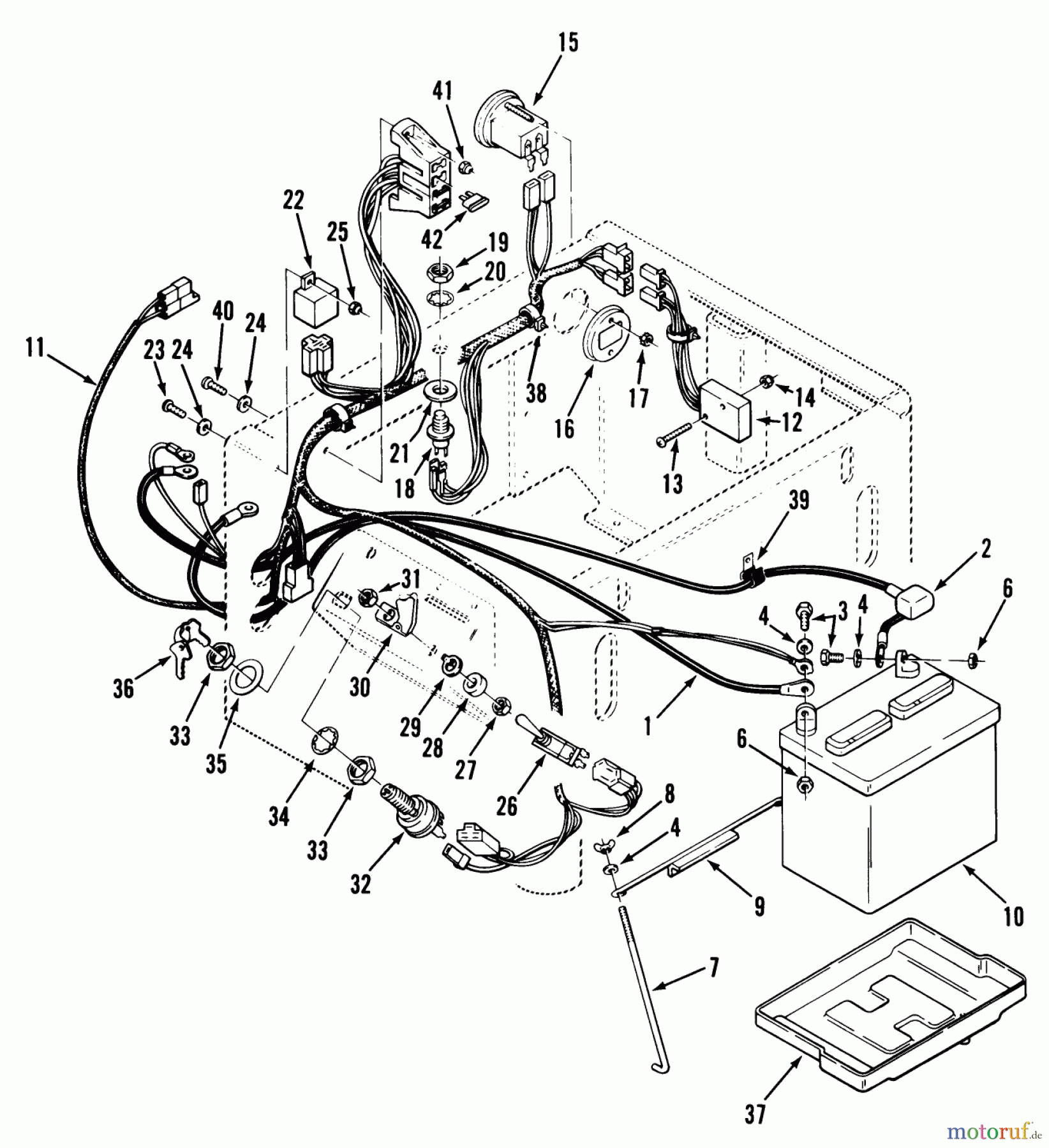 Toro Neu Mowers, Zero-Turn Y1-16OE02 (616-Z) - Toro 616-Z Tractor, 1990 ELECTRICAL SYSTEM