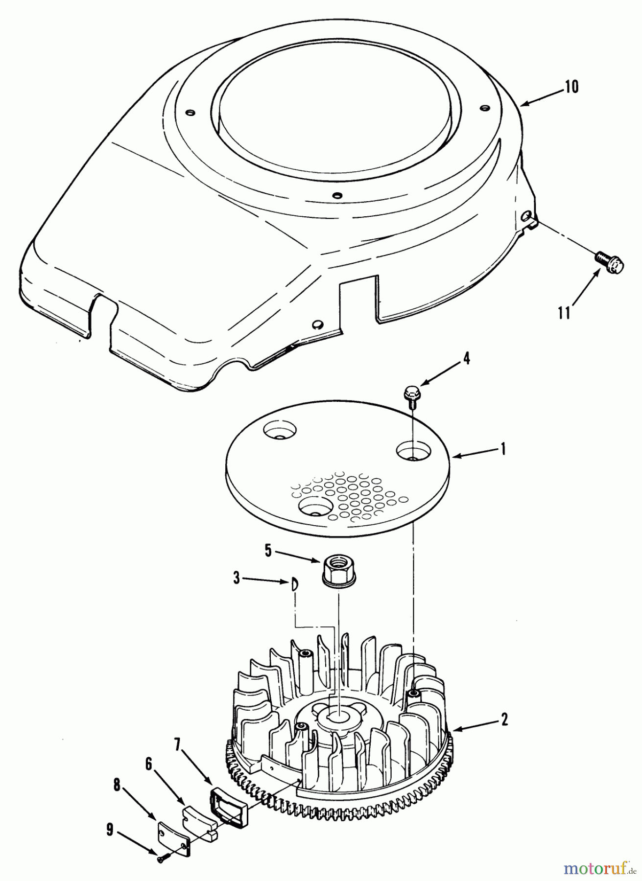 Toro Neu Mowers, Zero-Turn Y1-16OE02 (616-Z) - Toro 616-Z Tractor, 1990 FLYWHEEL AND COVER-612-Z