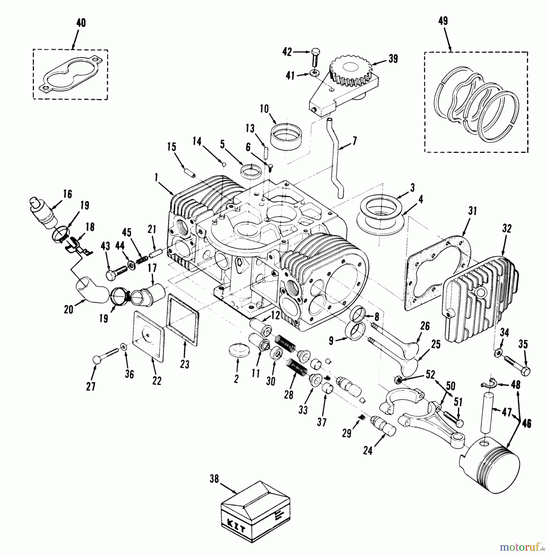 Toro Neu Mowers, Zero-Turn Y1-20OE02 (620-Z) - Toro 620-Z Tractor, 1991 (1000001-1999999) ENGINE CYLINDER BLOCK-616-Z, 620-Z