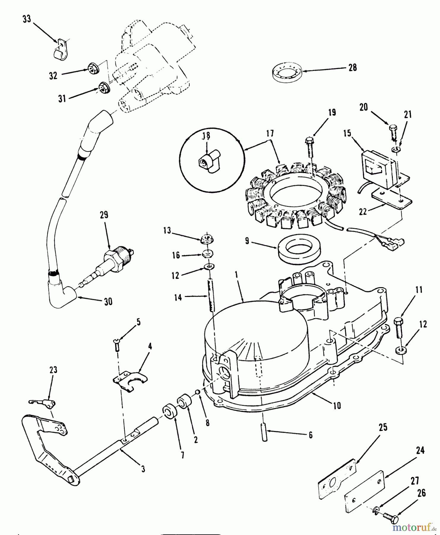 Toro Neu Mowers, Zero-Turn Y1-12OE02 (612-Z) - Toro 612-Z Tractor, 1991 (1000001-1999999) GEARCASE AND IGNITION-616-Z, 620-Z