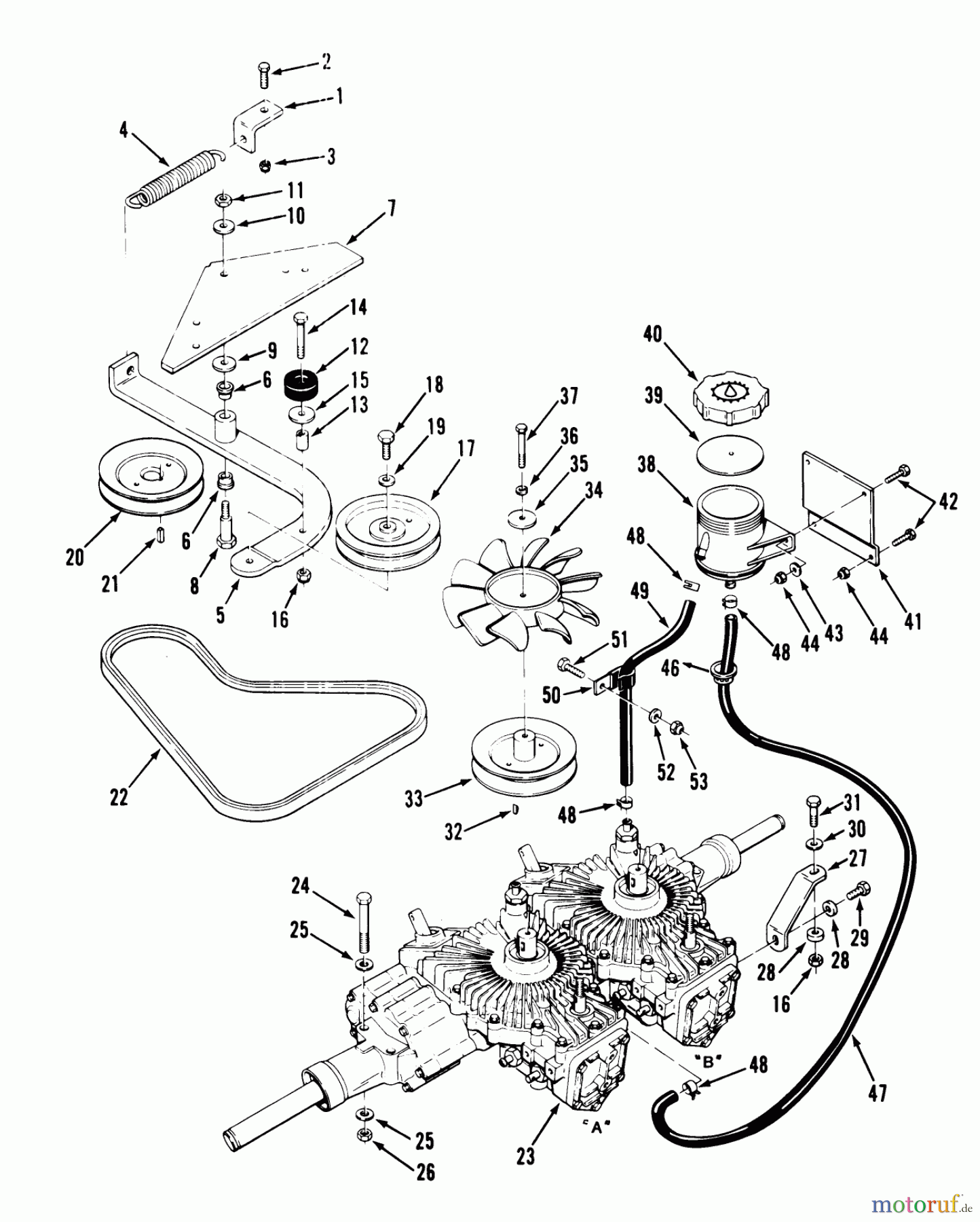 Toro Neu Mowers, Zero-Turn Y1-20OE02 (620-Z) - Toro 620-Z Tractor, 1991 (1000001-1999999) TRANSMISSION AND DRIVE SYSTEM