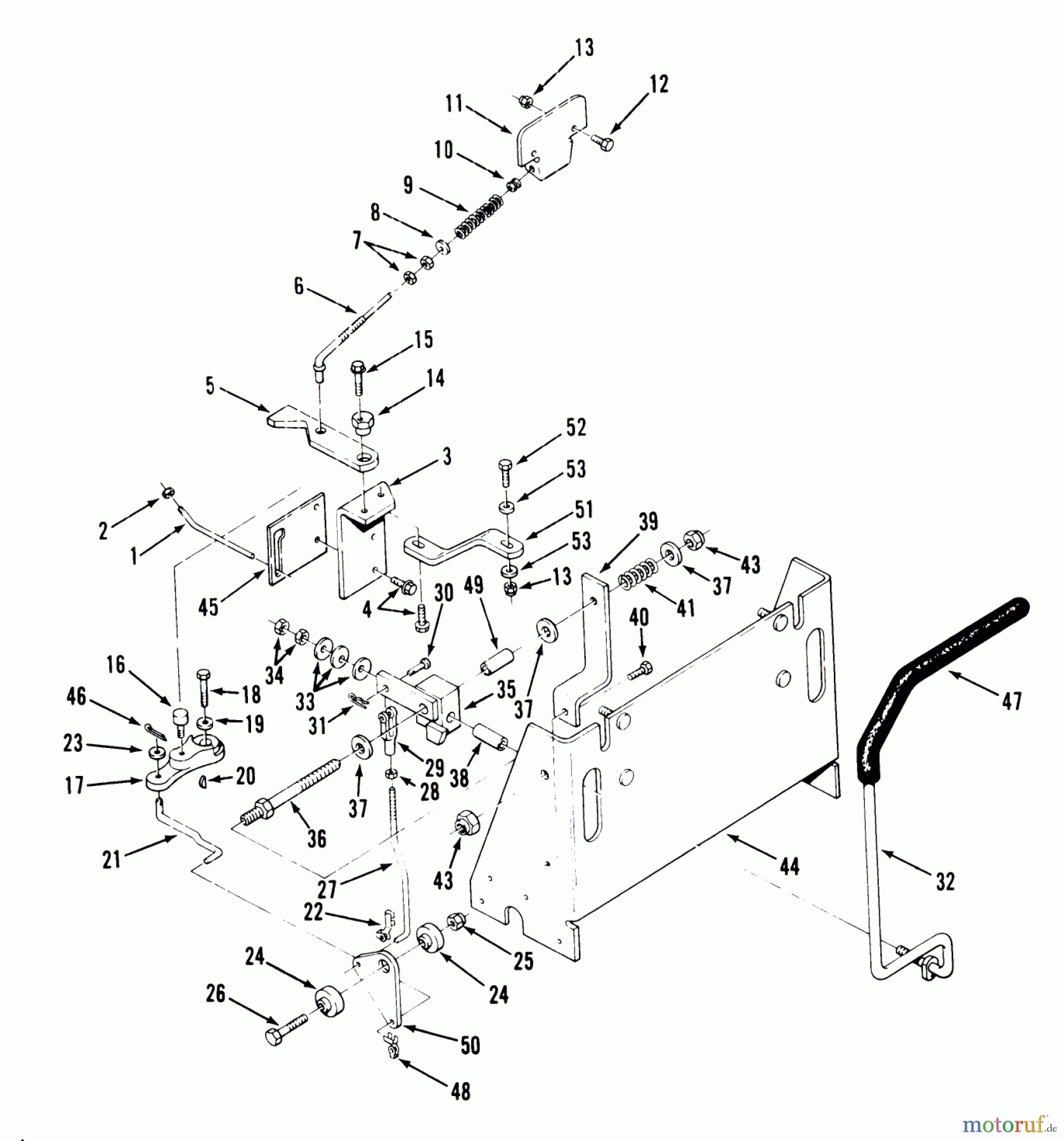 Toro Neu Mowers, Zero-Turn Y1-12OE02 (612-Z) - Toro 612-Z Tractor, 1991 (1000001-1999999) TRANSMISSION CONTROLS