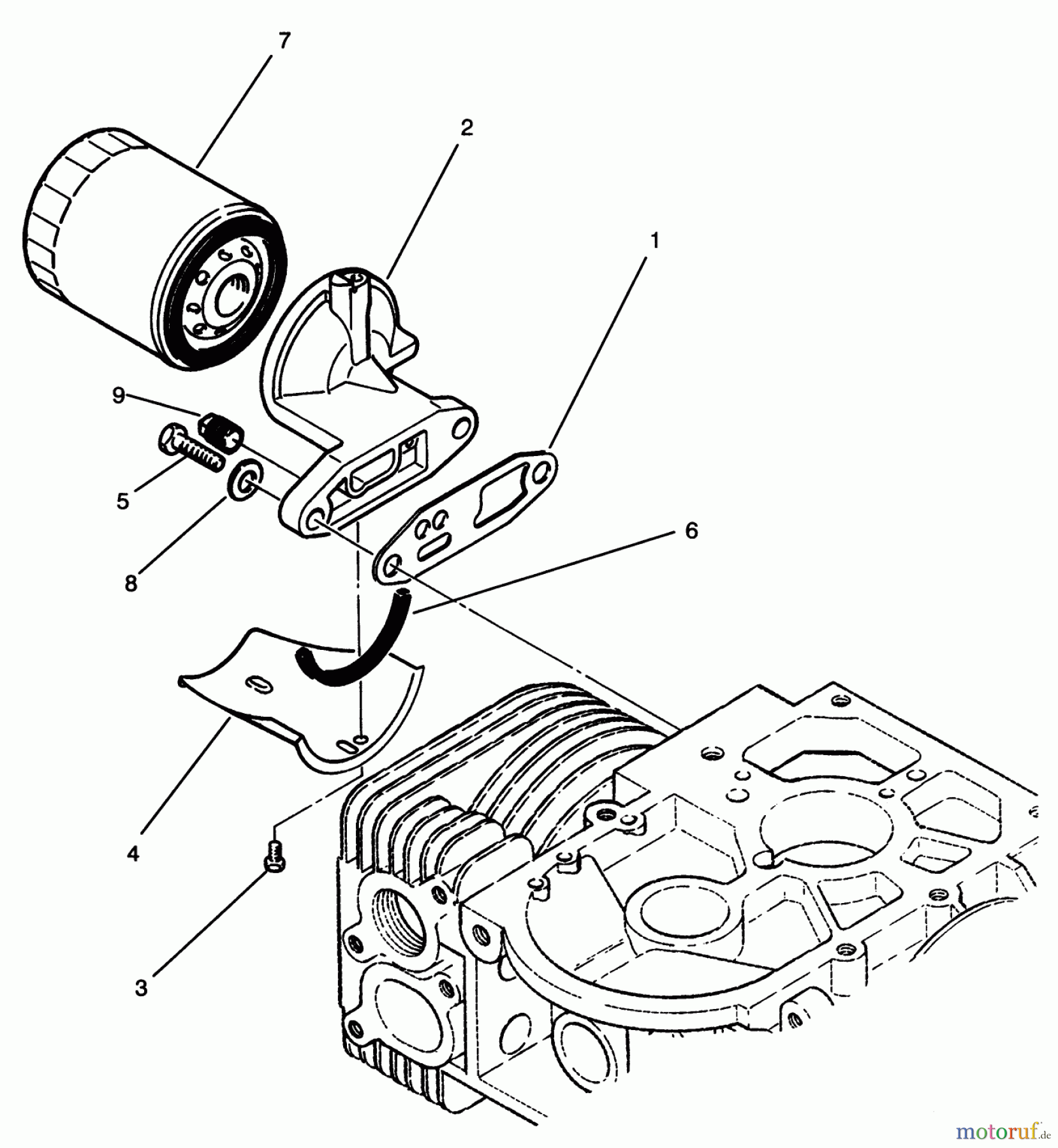  Toro Neu Mowers, Zero-Turn Y1-20OE03 (620-Z) - Toro 620-Z Tractor, 1992 (2000001-2999999) OIL FILTER ASSEMBLY