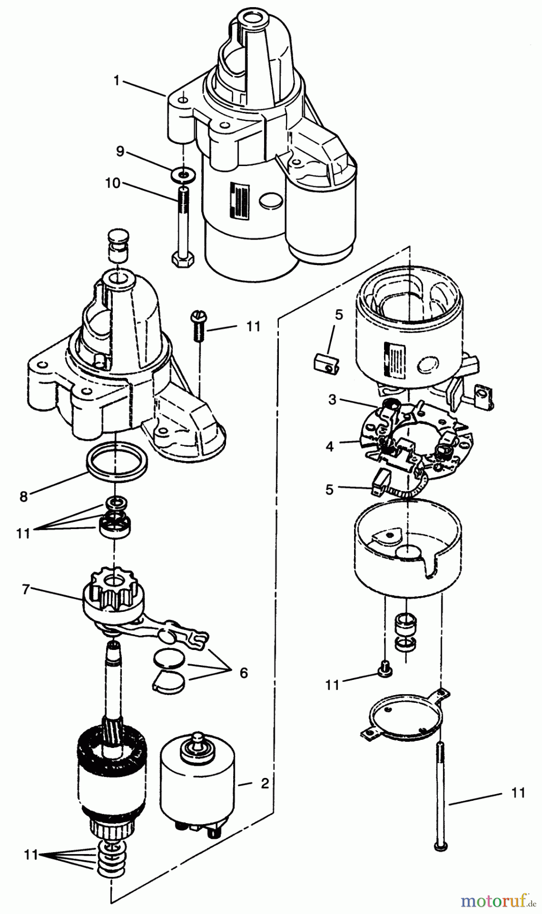 Toro Neu Mowers, Zero-Turn Y1-20OE03 (620-Z) - Toro 620-Z Tractor, 1992 (2000001-2999999) STARTER ASSEMBLY