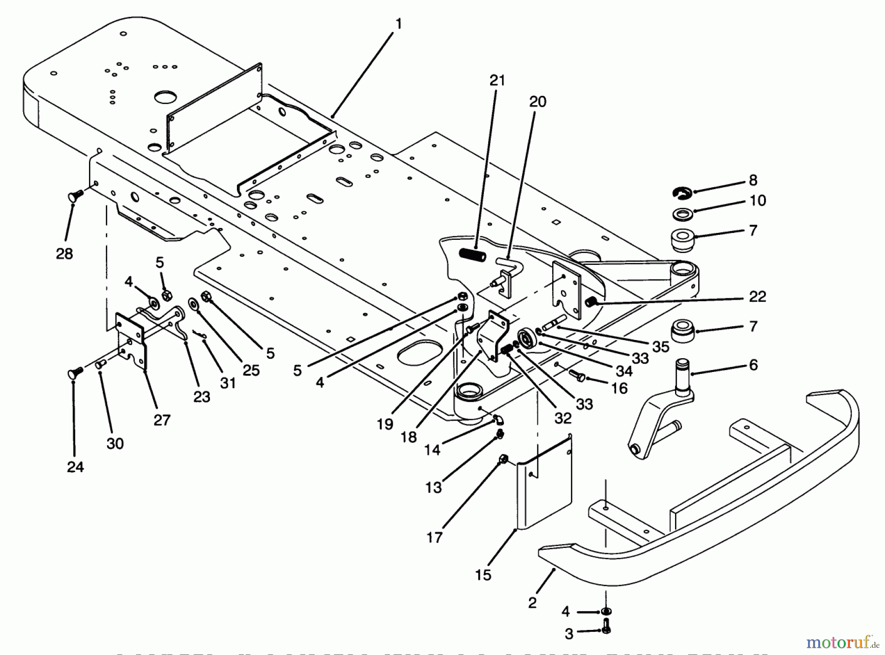 Toro Neu Mowers, Zero-Turn Y1-16OEE4 (616-Z) - Toro 616-Z Tractor, 1992 (2000001-2999999) FRAME & FRONT WHEEL FORK ASSEMBLY