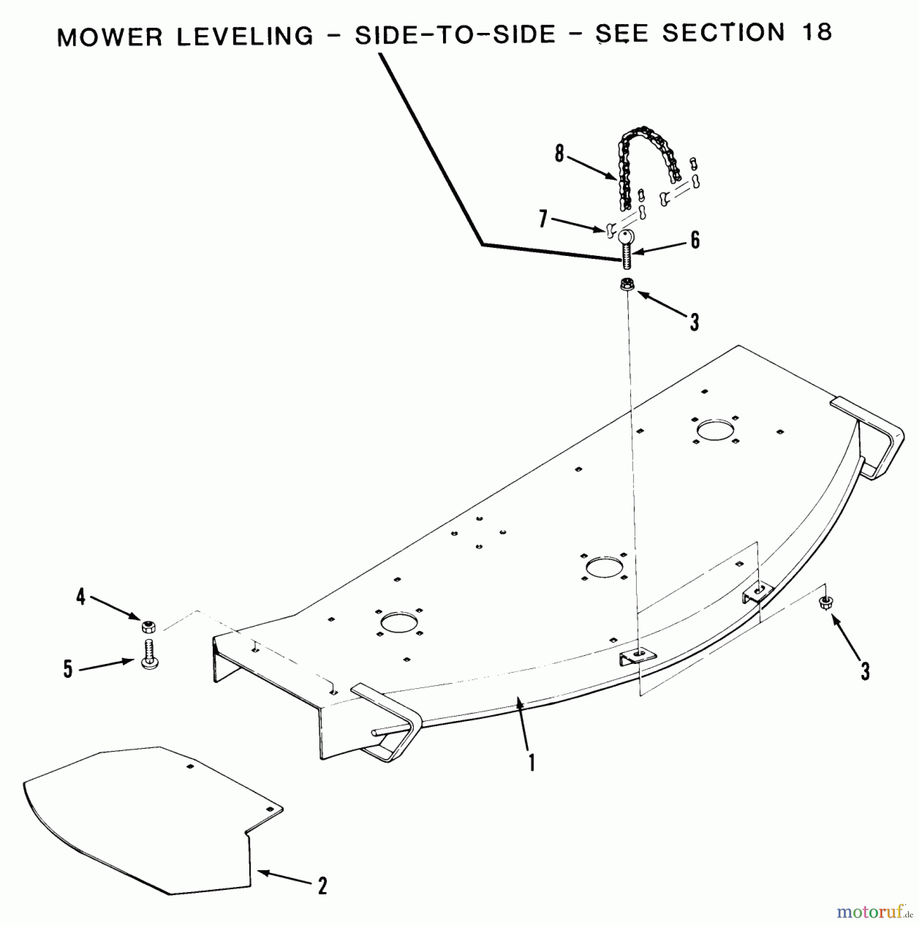 Toro Neu Mowers, Zero-Turn Z1-18KE01 (718-Z) - Toro 718-Z Tractor, 1986 MOWER DECK