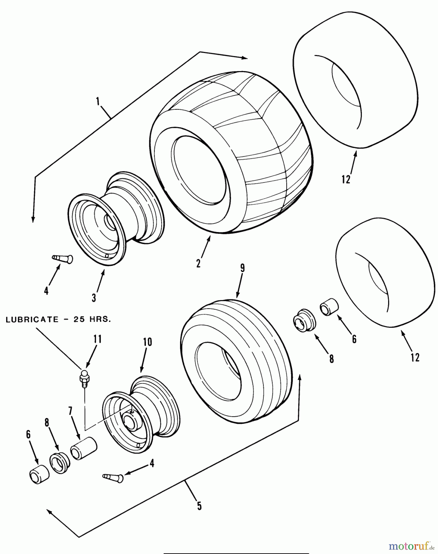 Toro Neu Mowers, Zero-Turn Z1-18KE01 (718-Z) - Toro 718-Z Tractor, 1986 WHEELS AND TIRES
